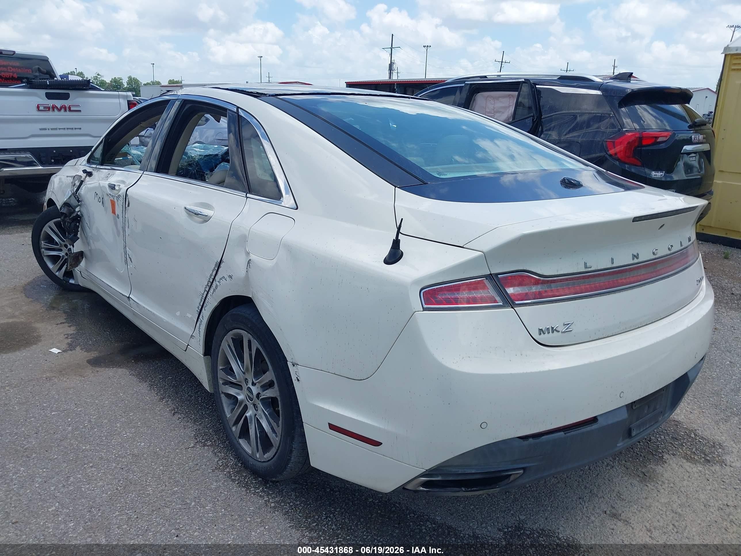 2013 Lincoln Mkz   Белый vin: 3LN6L2G90DR804401