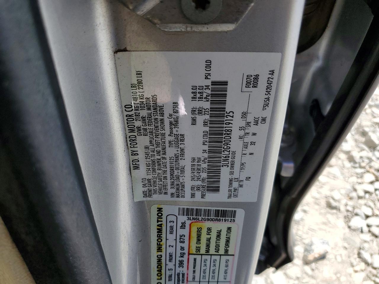 2013 Lincoln Mkz Silver vin: 3LN6L2G90DR819125