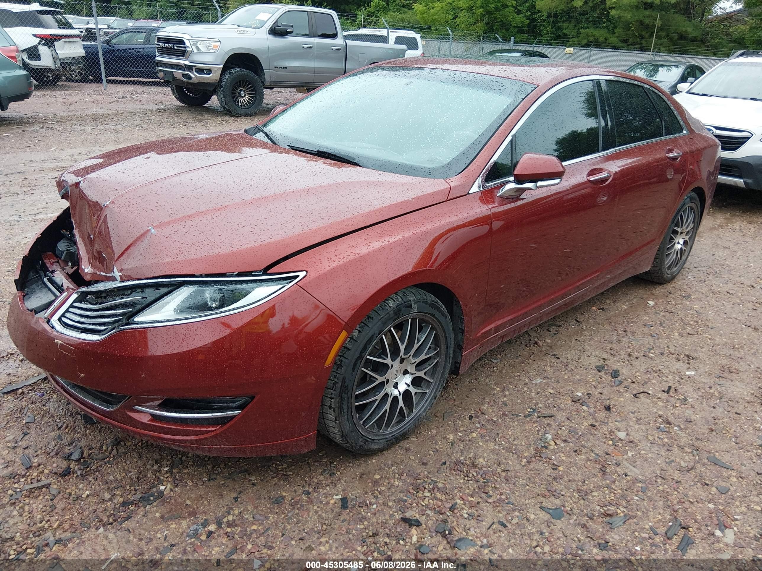 2014 Lincoln Mkz   Maroon vin: 3LN6L2G91ER801606