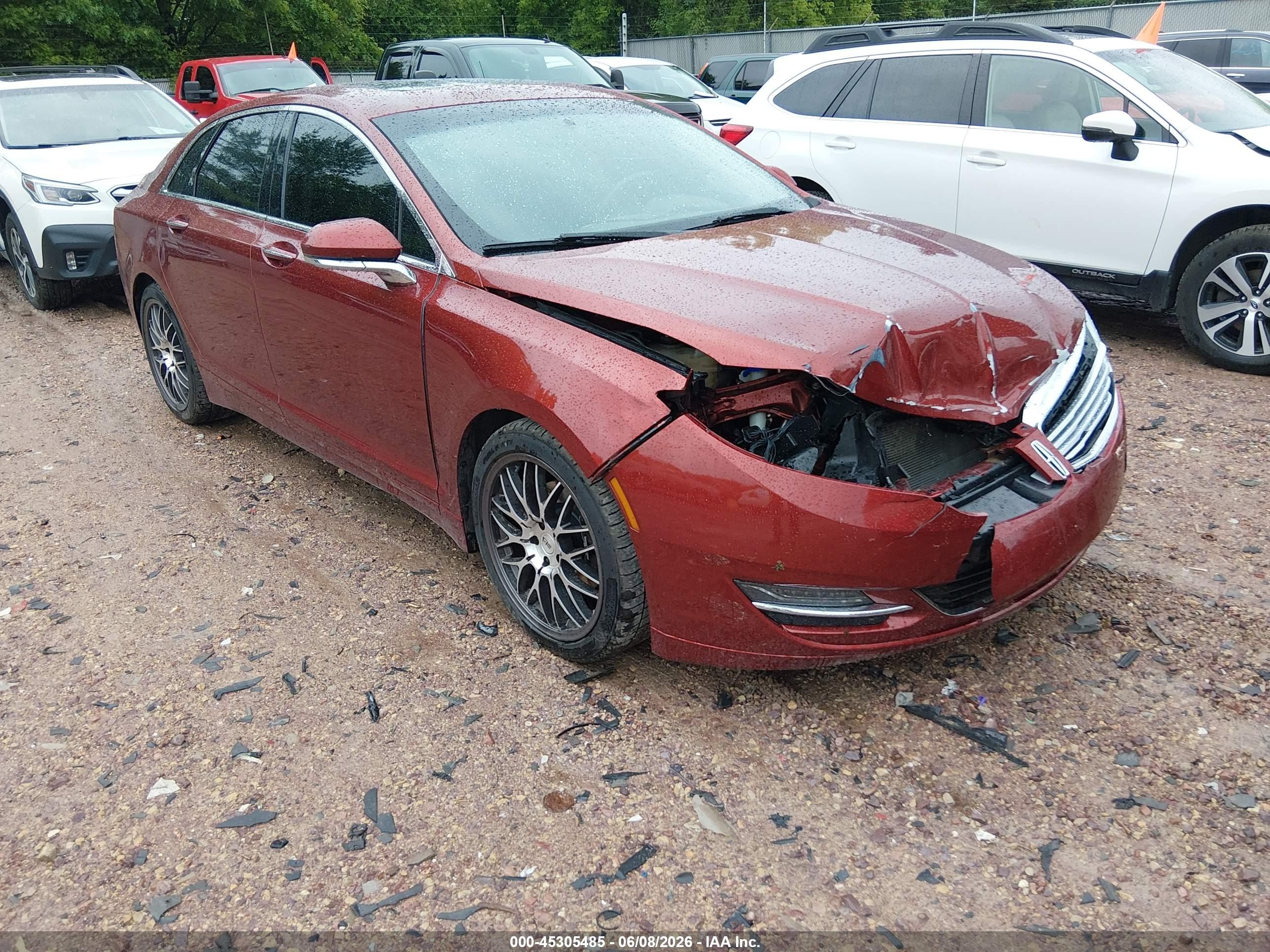 2014 Lincoln Mkz   Maroon vin: 3LN6L2G91ER801606