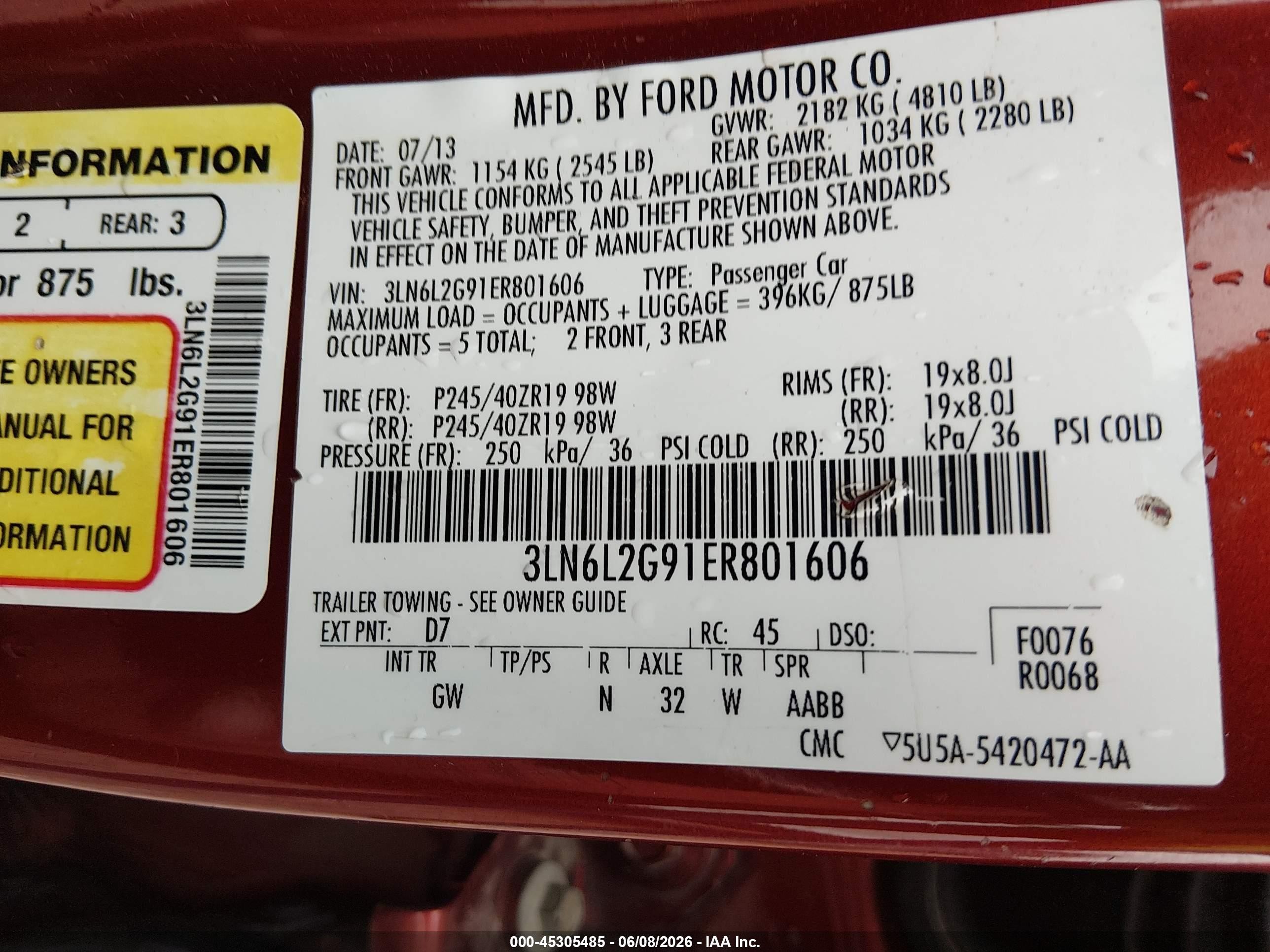 2014 Lincoln Mkz   Maroon vin: 3LN6L2G91ER801606