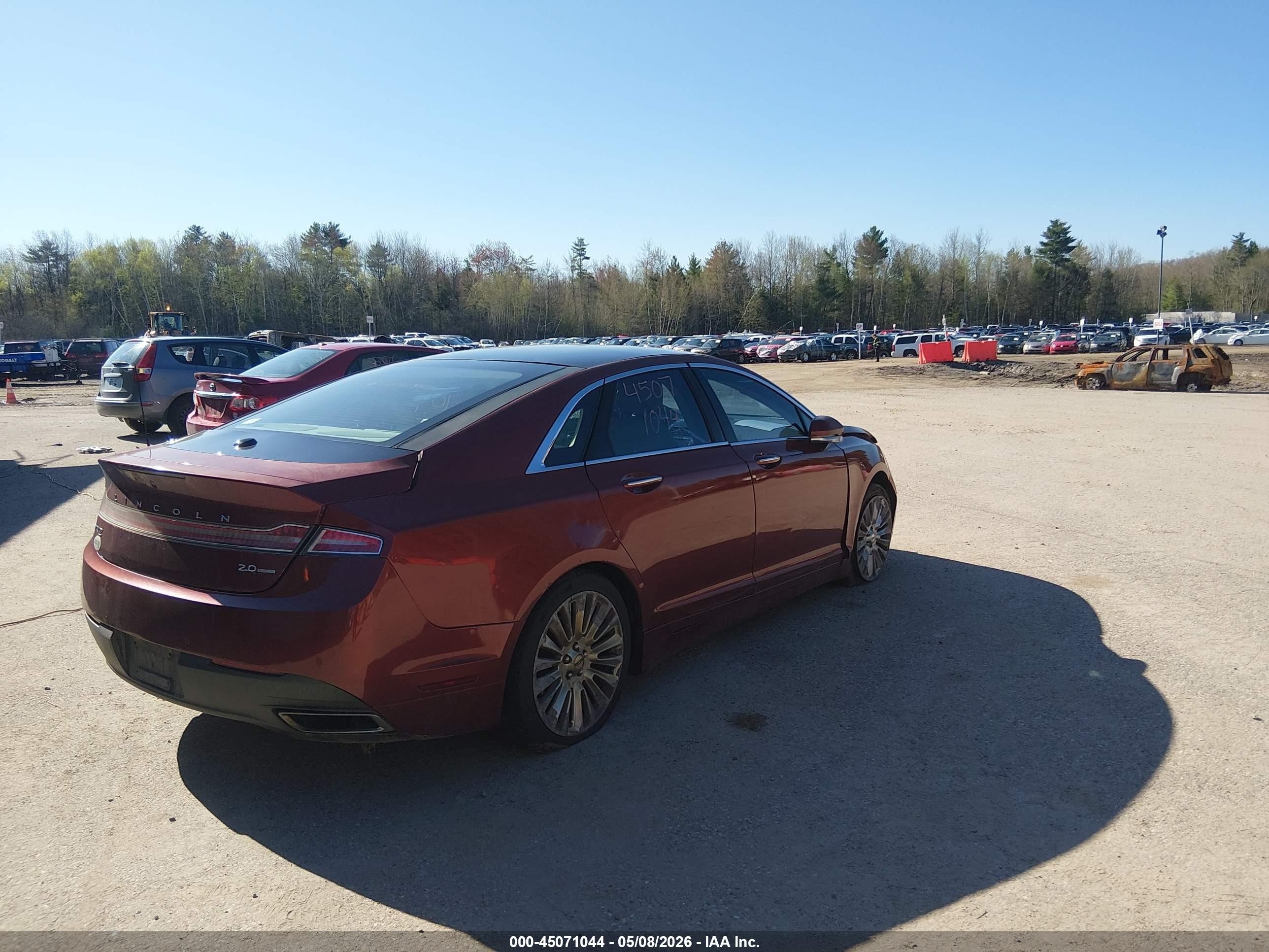 2014 Lincoln Mkz   Burgundy vin: 3LN6L2G92ER801291