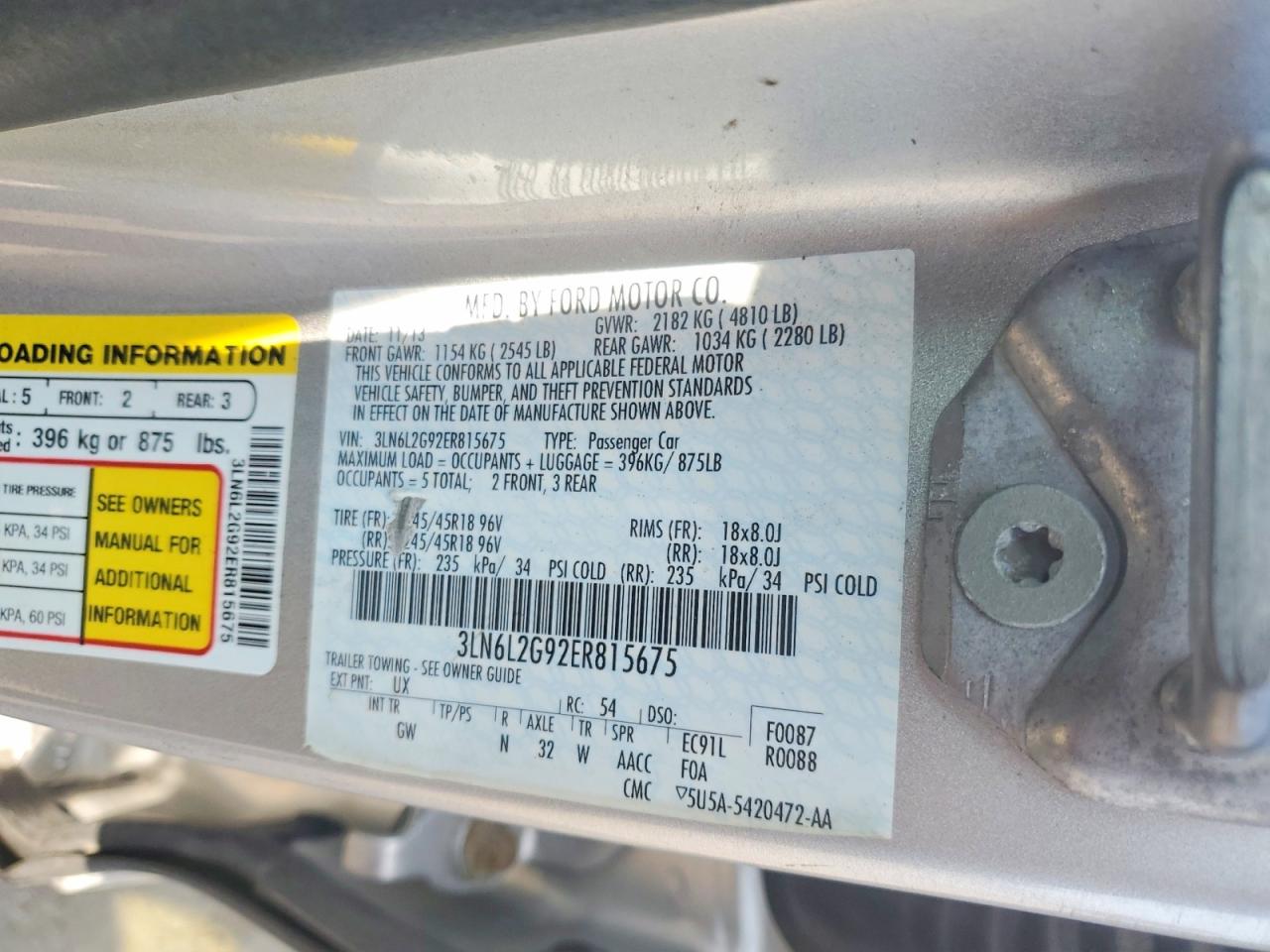 2014 Lincoln Mkz Silver vin: 3LN6L2G92ER815675