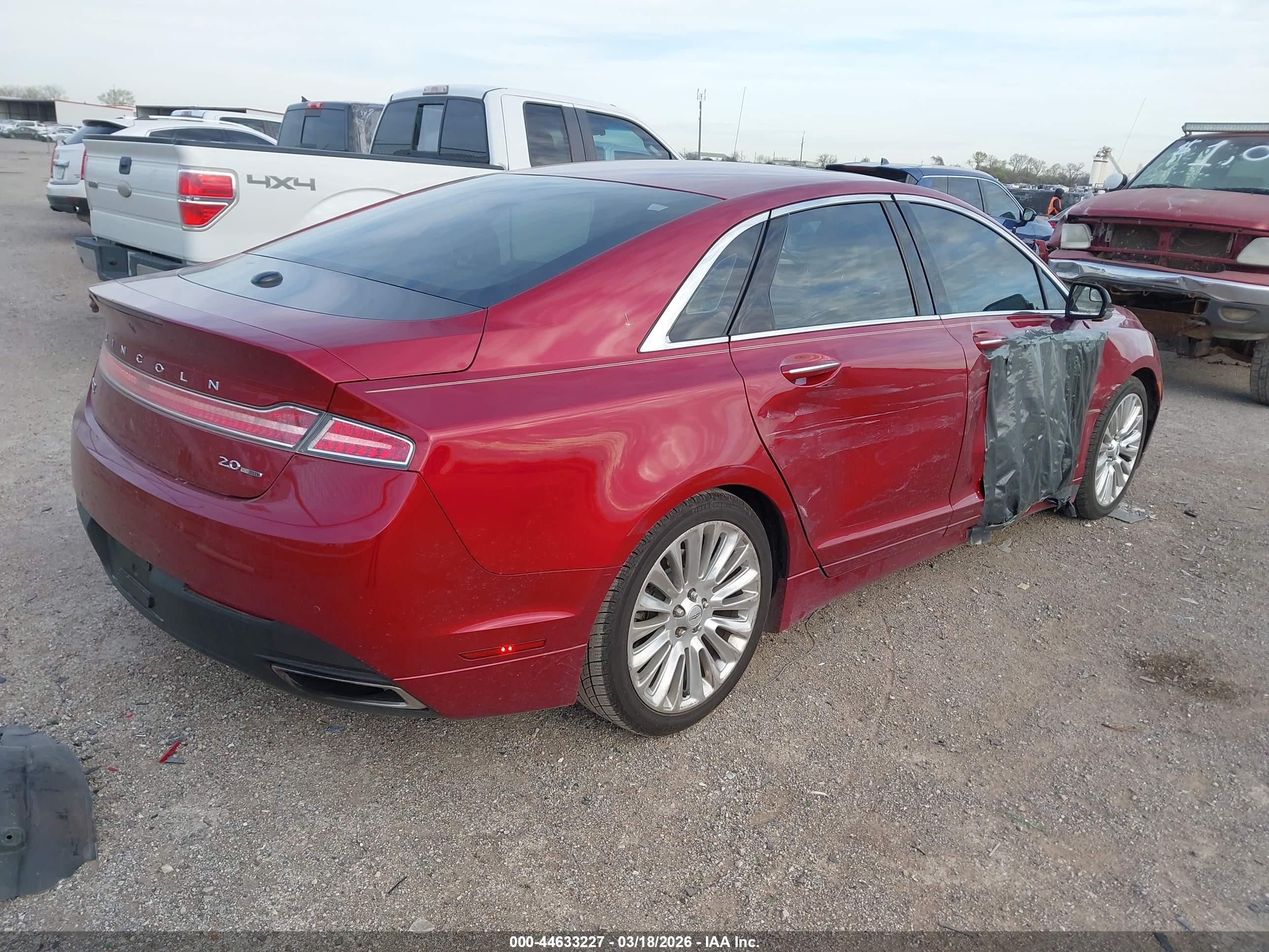 2014 Lincoln Mkz Red vin: 3LN6L2G92ER816308
