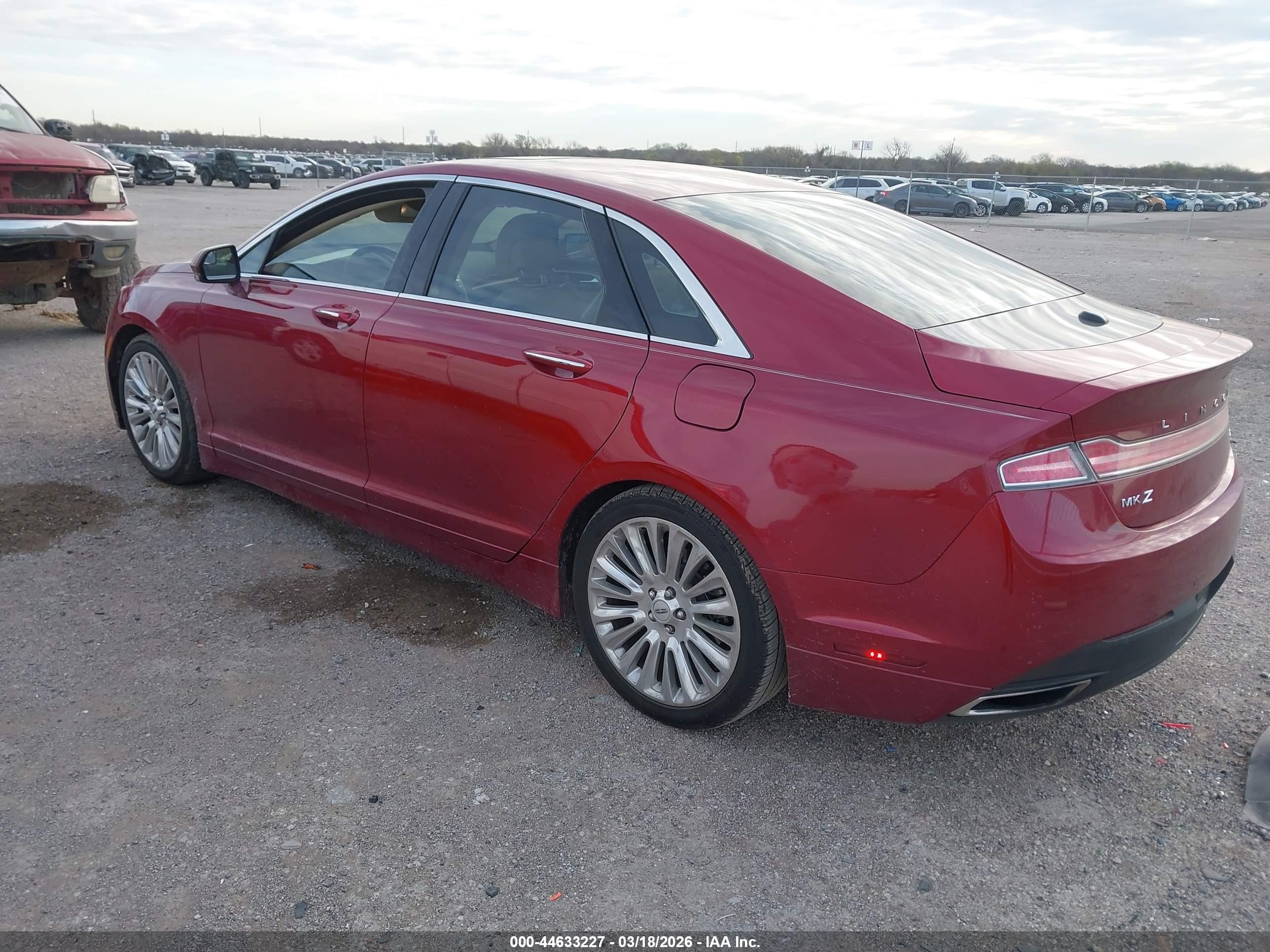 2014 Lincoln Mkz Red vin: 3LN6L2G92ER816308