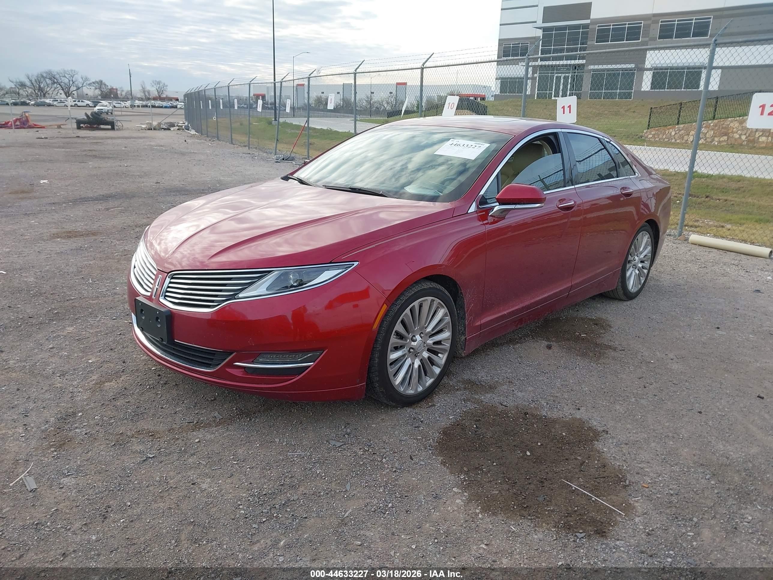 2014 Lincoln Mkz Red vin: 3LN6L2G92ER816308