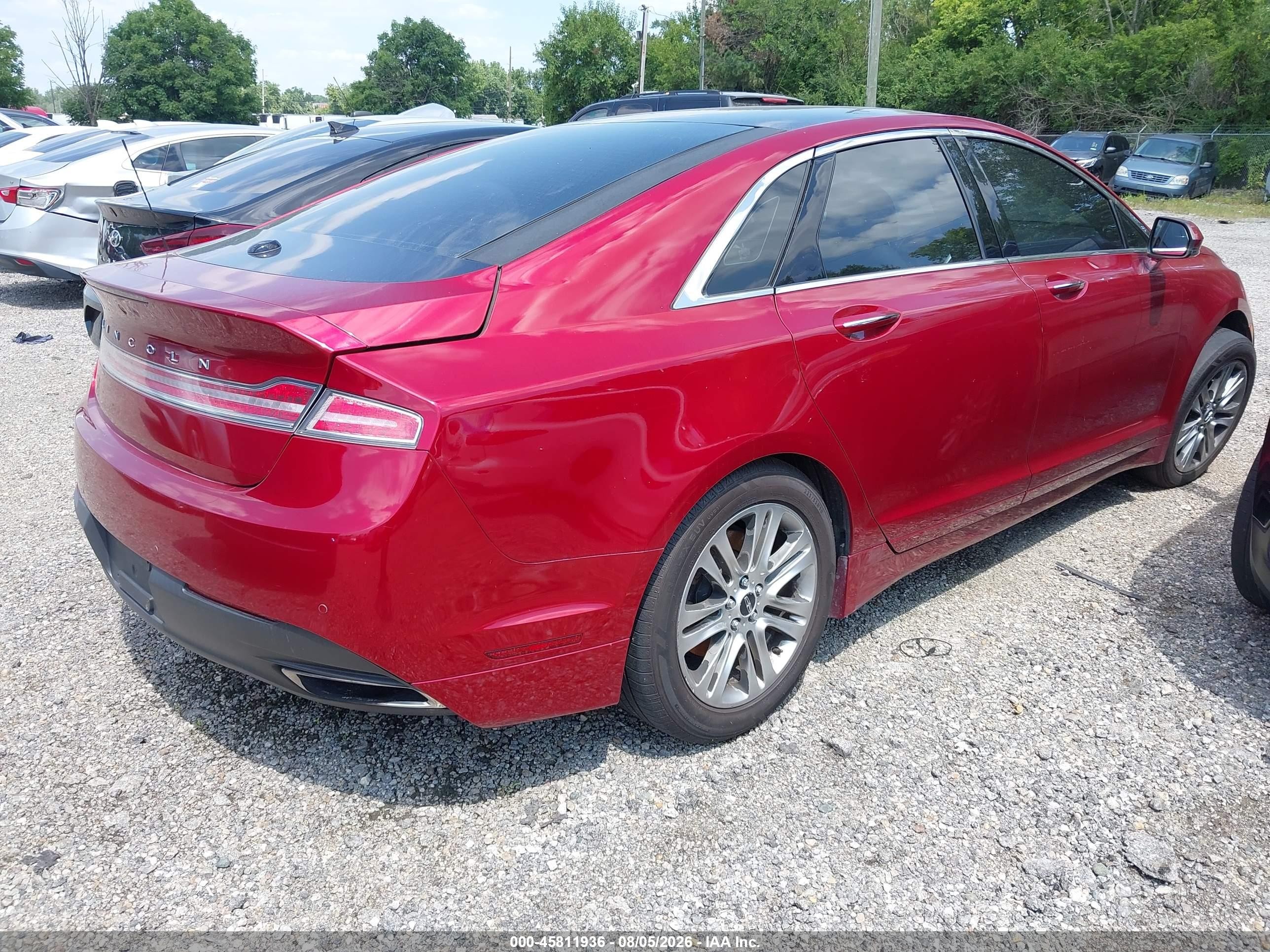 2014 Lincoln Mkz   Red vin: 3LN6L2G92ER835182
