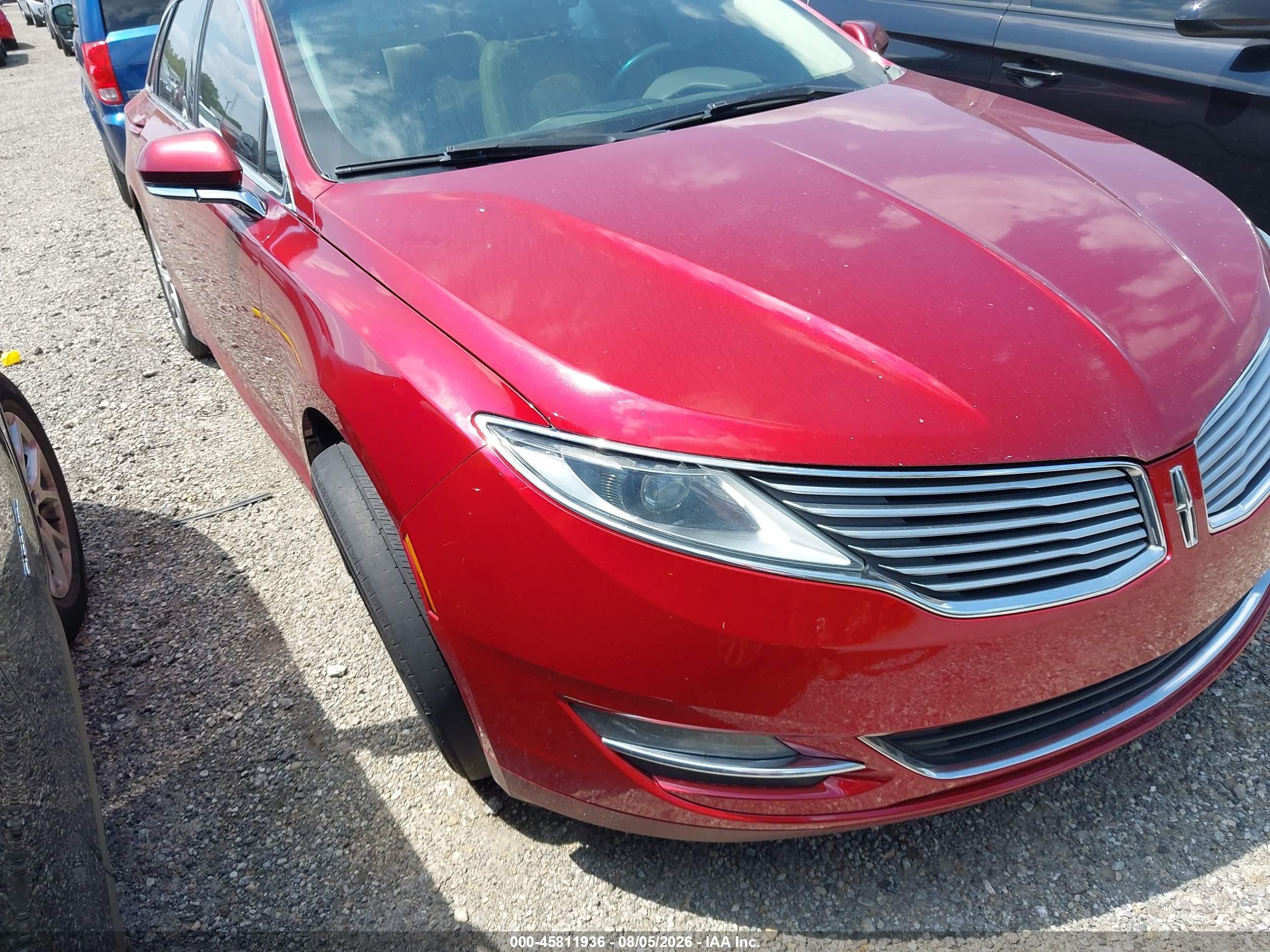 2014 Lincoln Mkz   Red vin: 3LN6L2G92ER835182