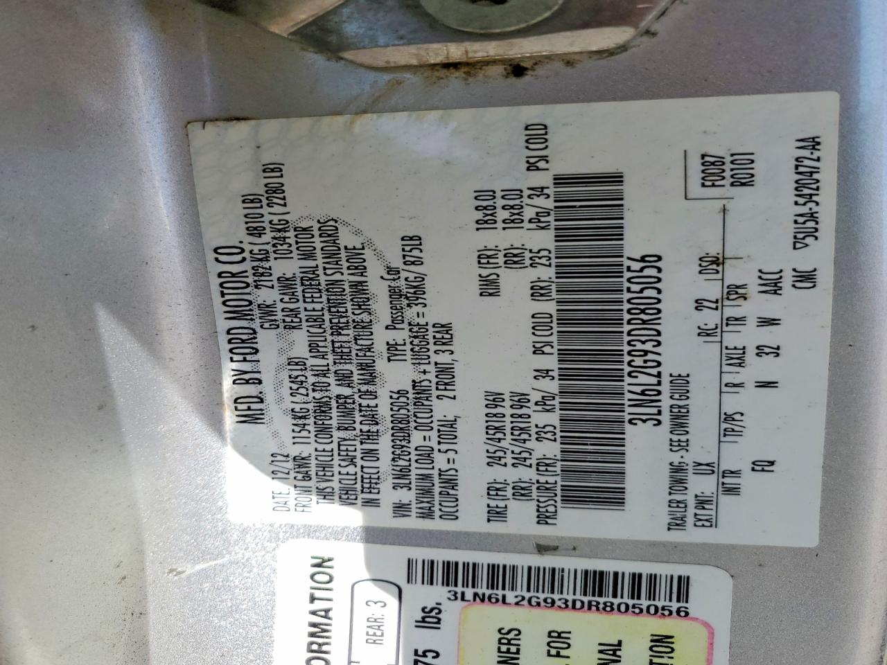 2013 Lincoln Mkz Silver vin: 3LN6L2G93DR805056