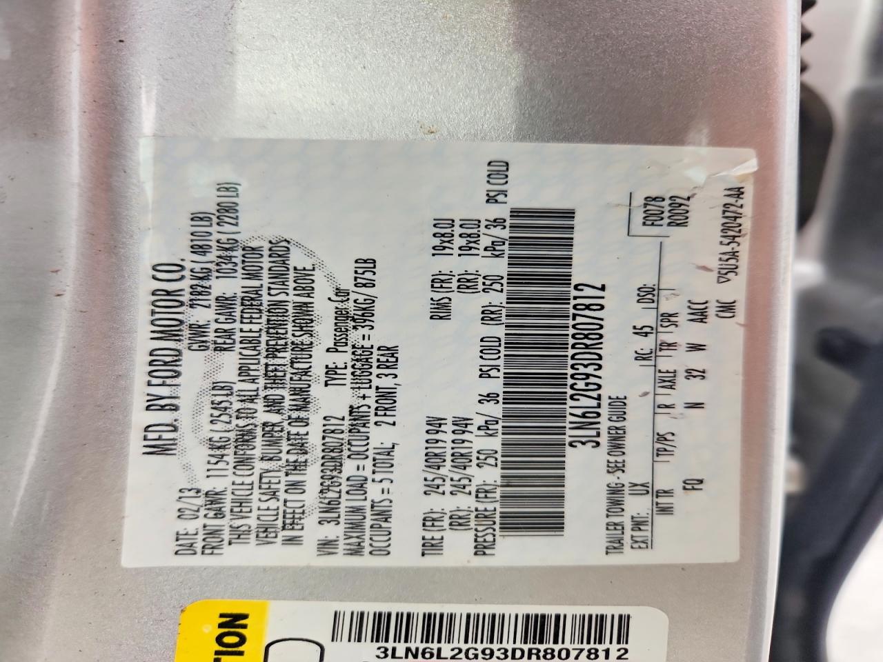 2013 Lincoln Mkz Silver vin: 3LN6L2G93DR807812