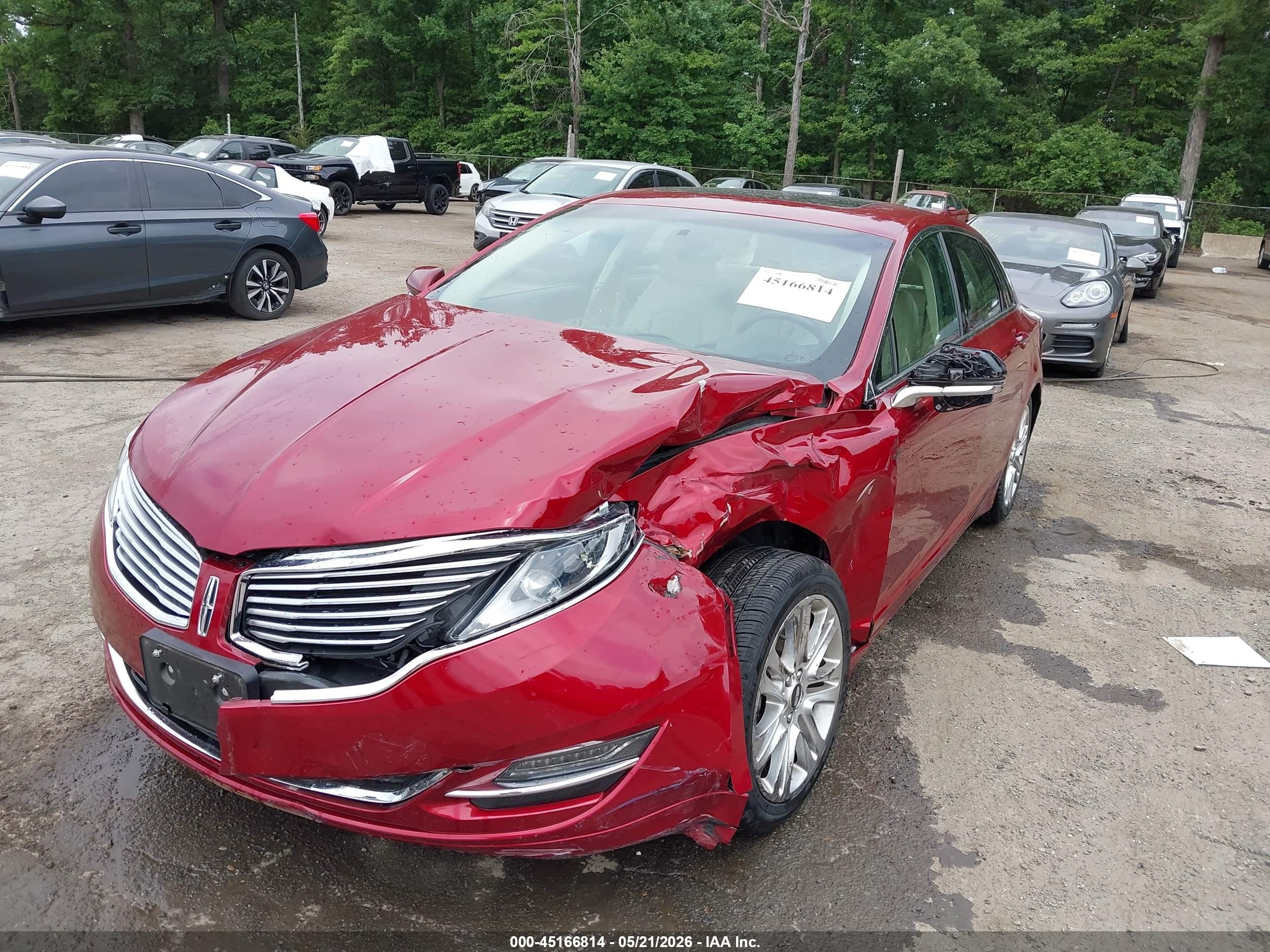 2015 Lincoln Mkz   Red vin: 3LN6L2G93FR612067
