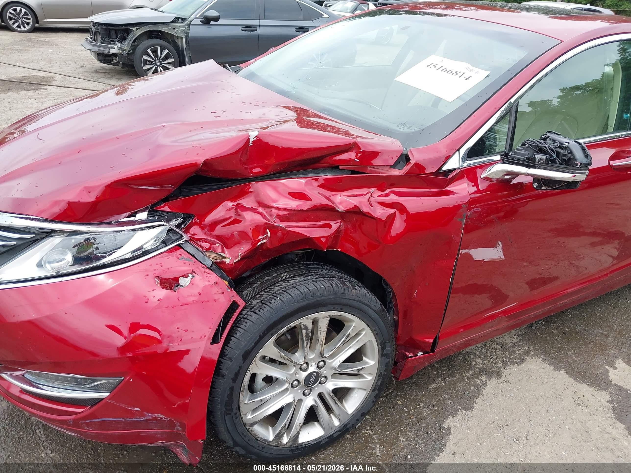 2015 Lincoln Mkz   Red vin: 3LN6L2G93FR612067