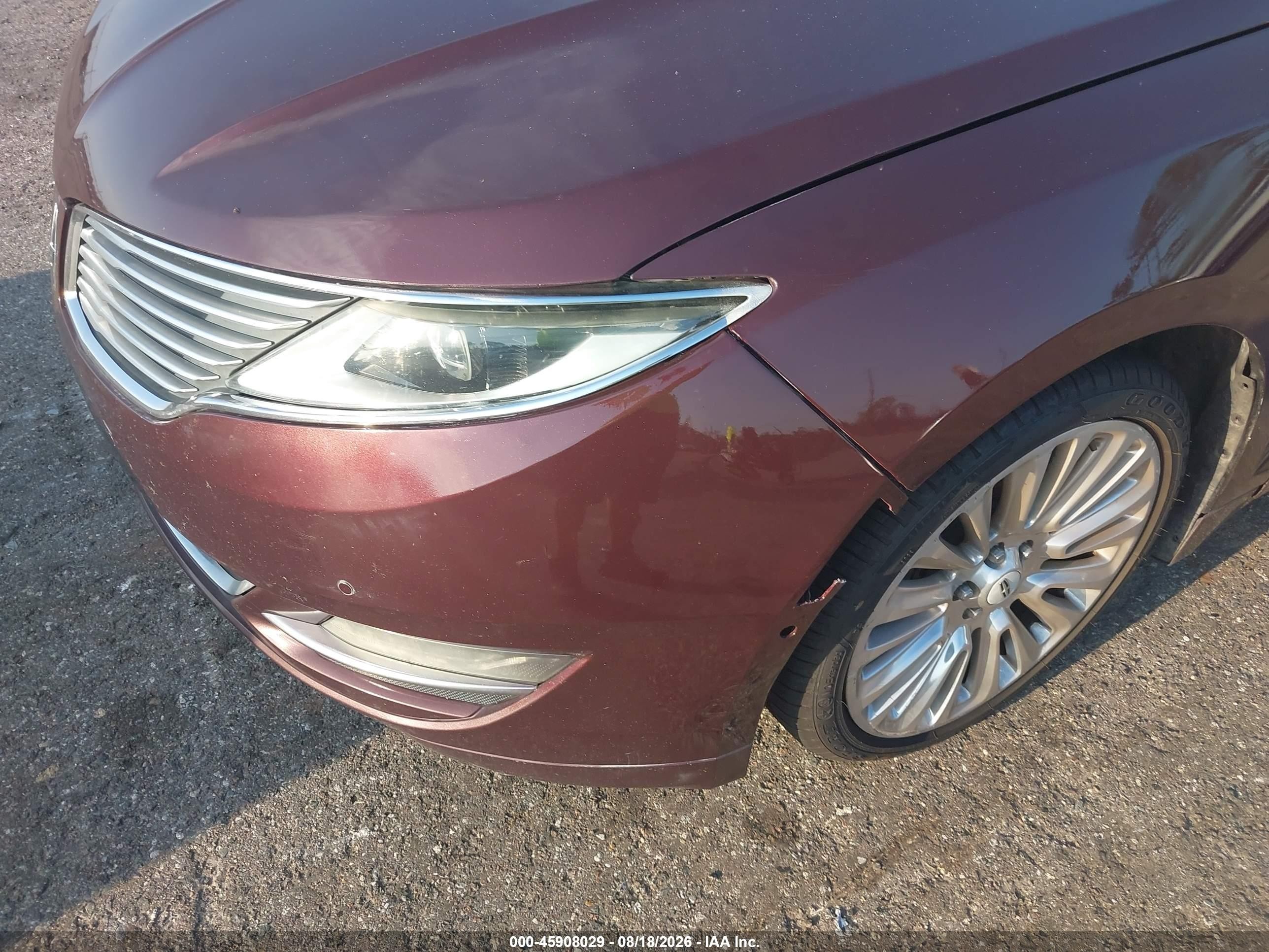 2013 Lincoln Mkz   Burgundy vin: 3LN6L2G94DR825199