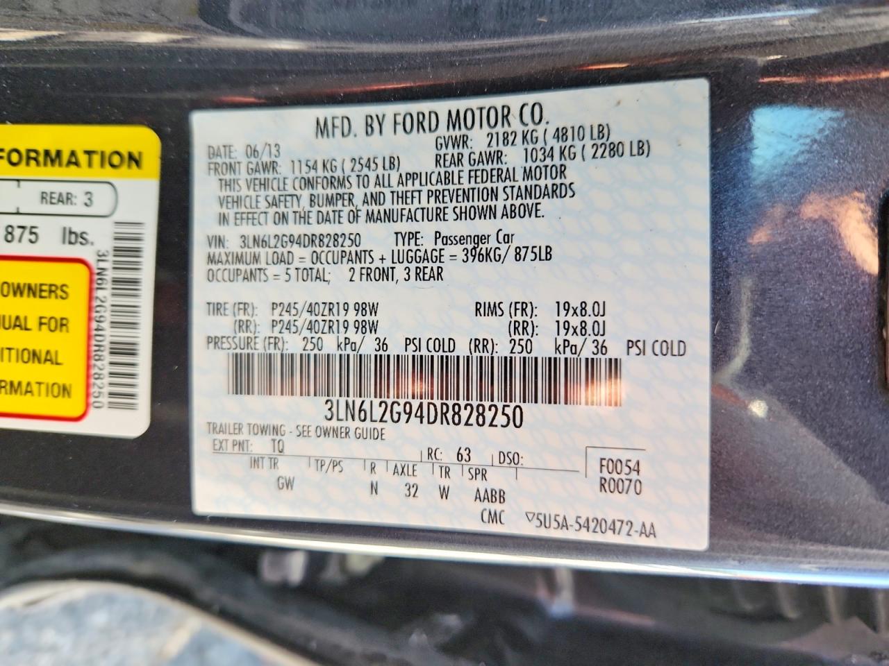 2013 Lincoln Mkz Черный vin: 3LN6L2G94DR828250