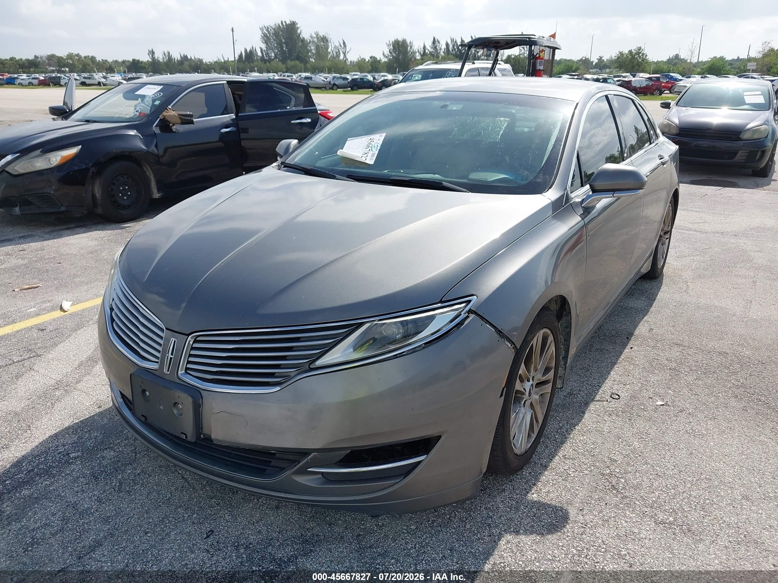 2014 Lincoln Mkz   Серый vin: 3LN6L2G94ER818495