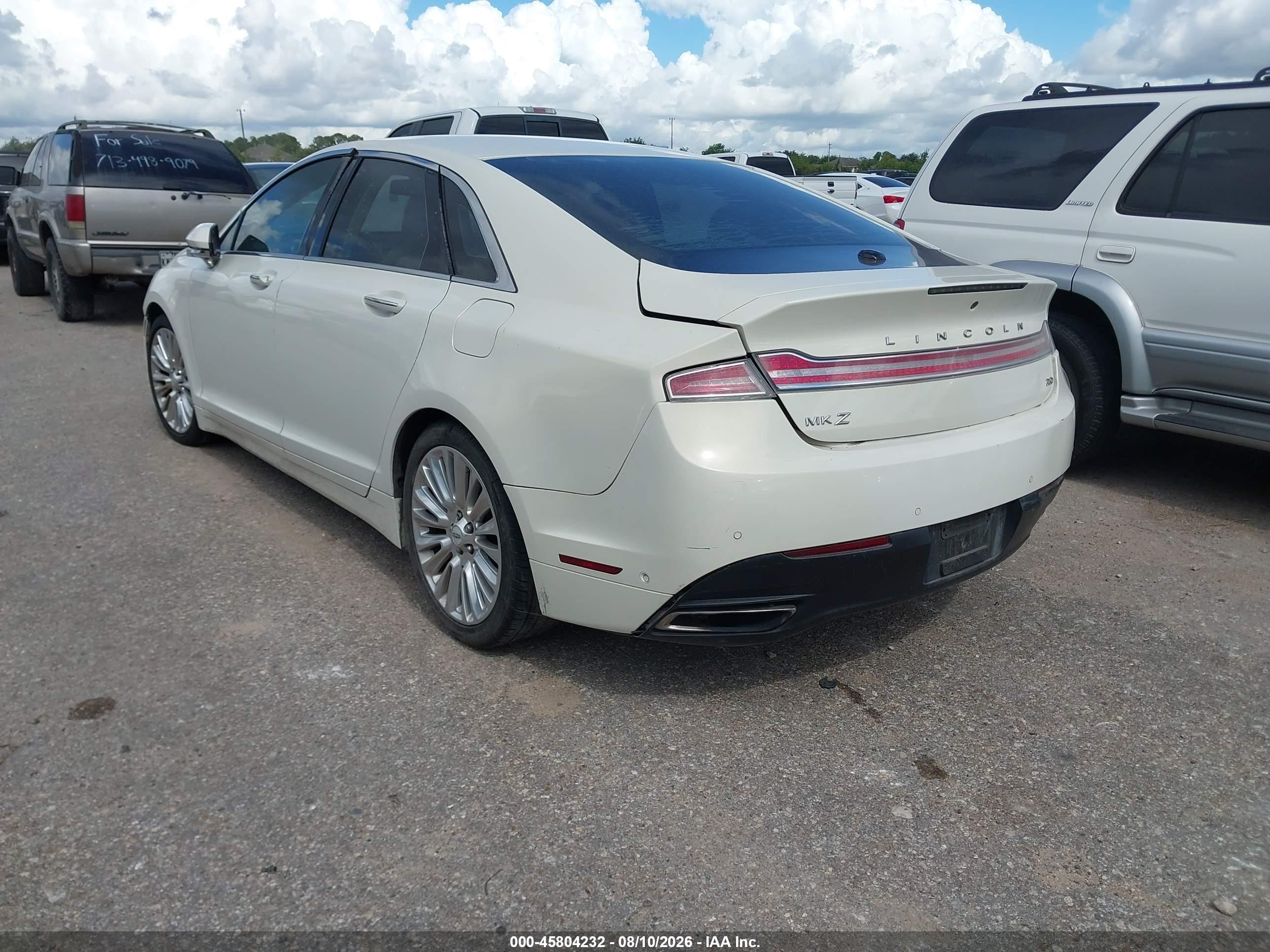2013 Lincoln Mkz   Cream vin: 3LN6L2G95DR825129