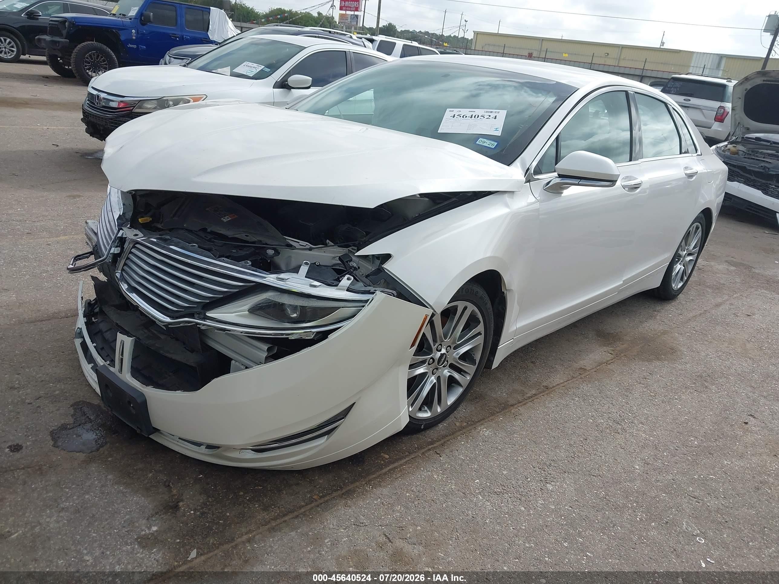 2014 Lincoln Mkz   White vin: 3LN6L2G95ER836181