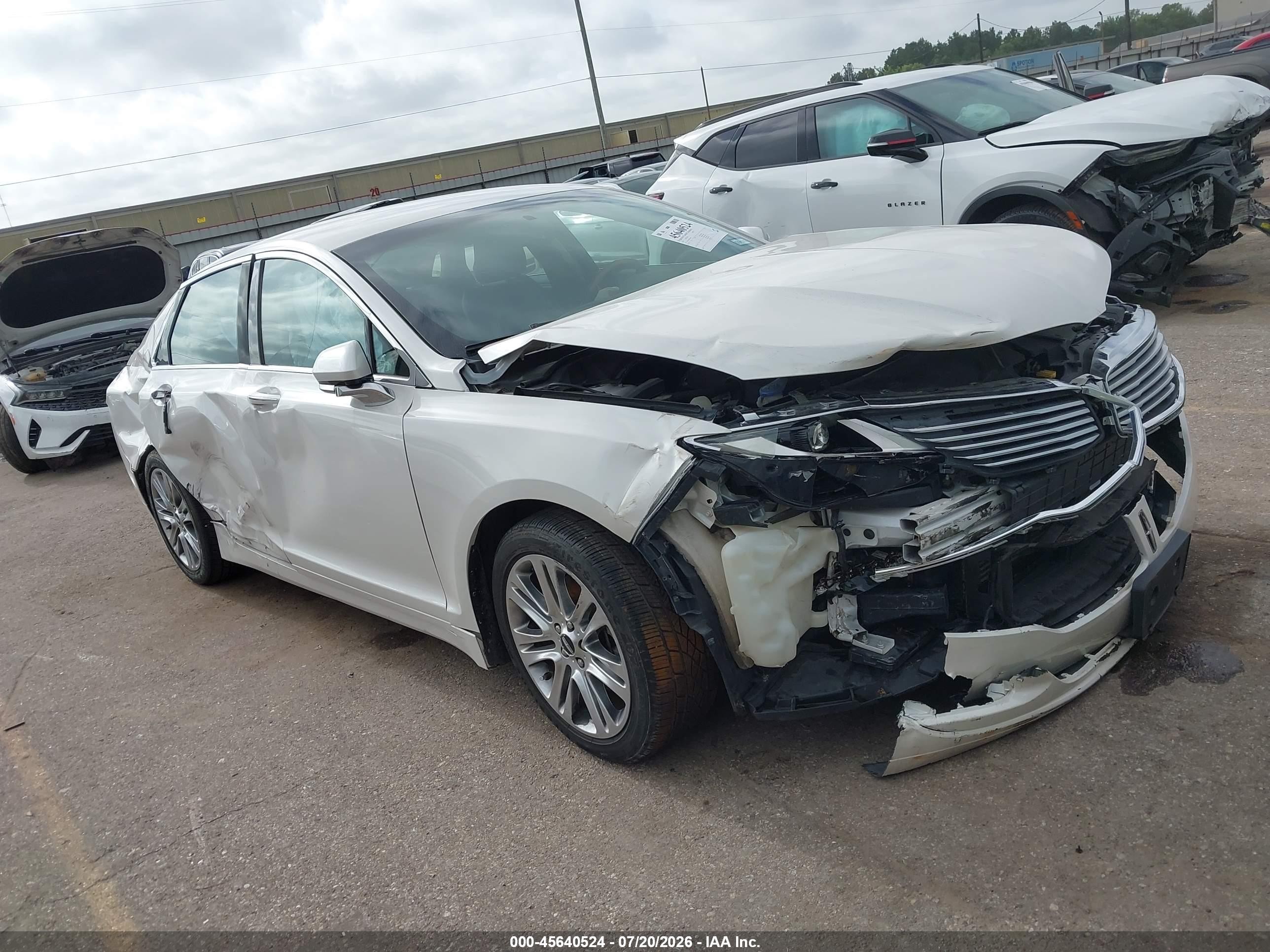 2014 Lincoln Mkz   White vin: 3LN6L2G95ER836181