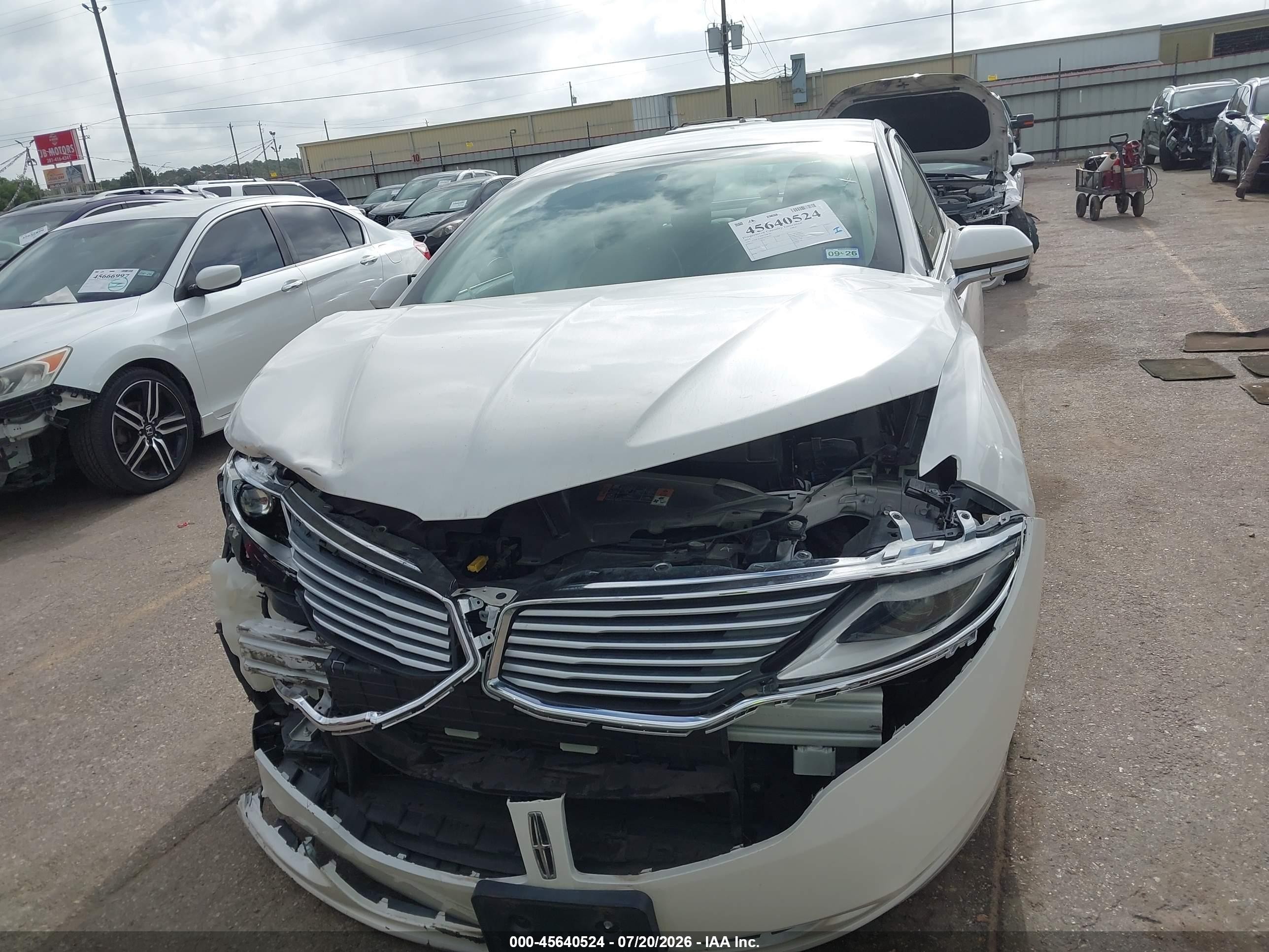 2014 Lincoln Mkz   White vin: 3LN6L2G95ER836181