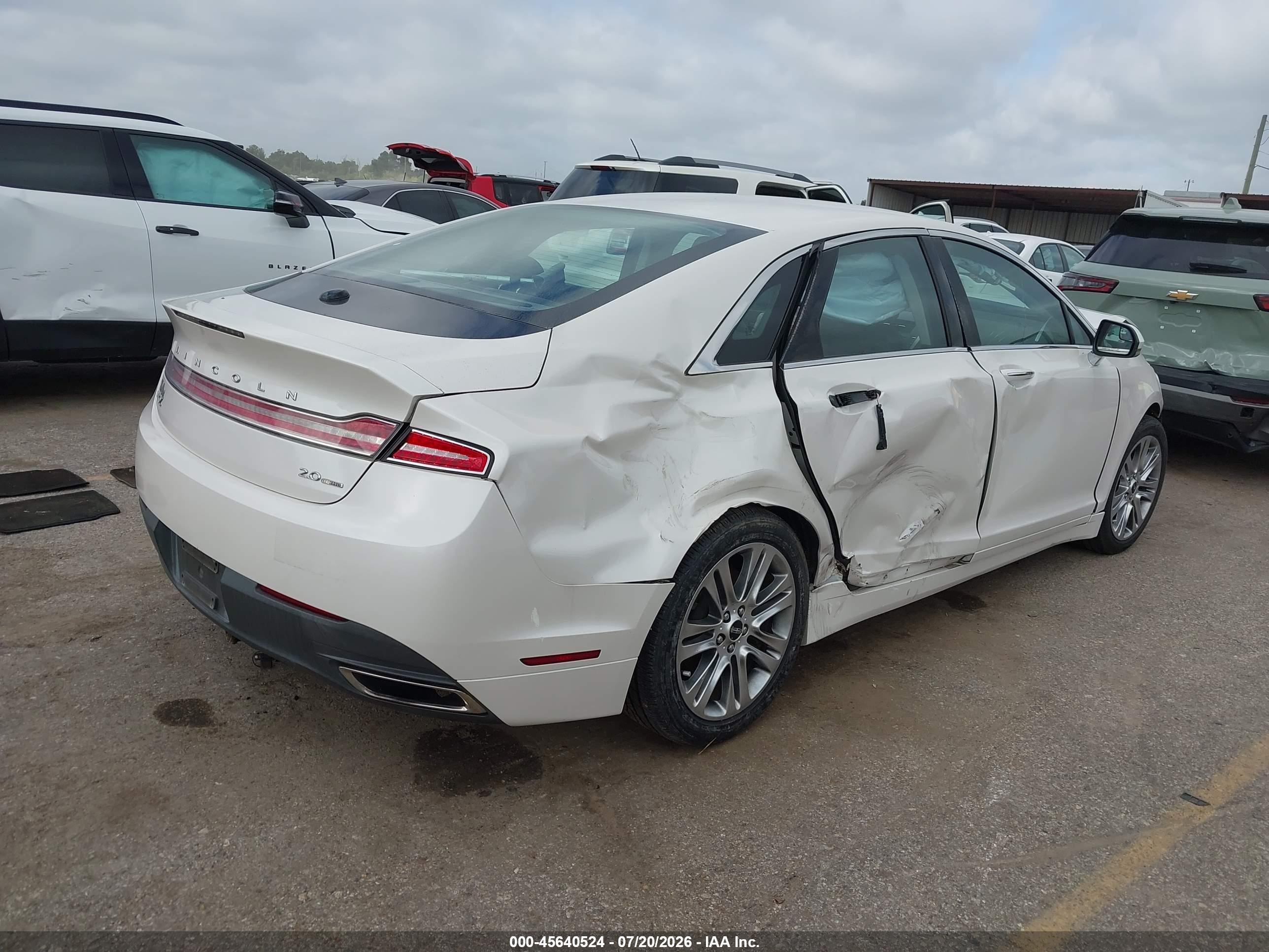 2014 Lincoln Mkz   White vin: 3LN6L2G95ER836181