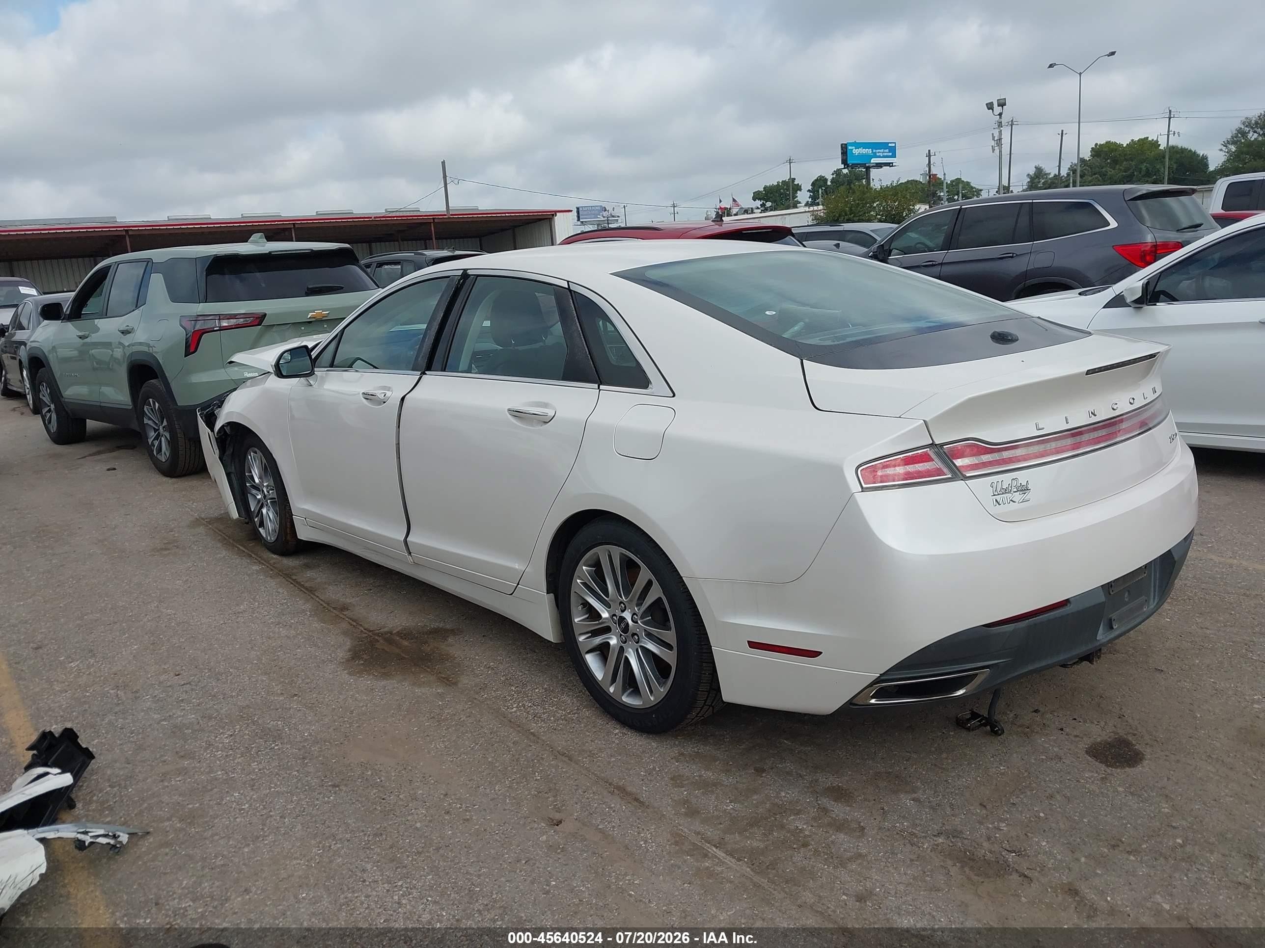 2014 Lincoln Mkz   White vin: 3LN6L2G95ER836181