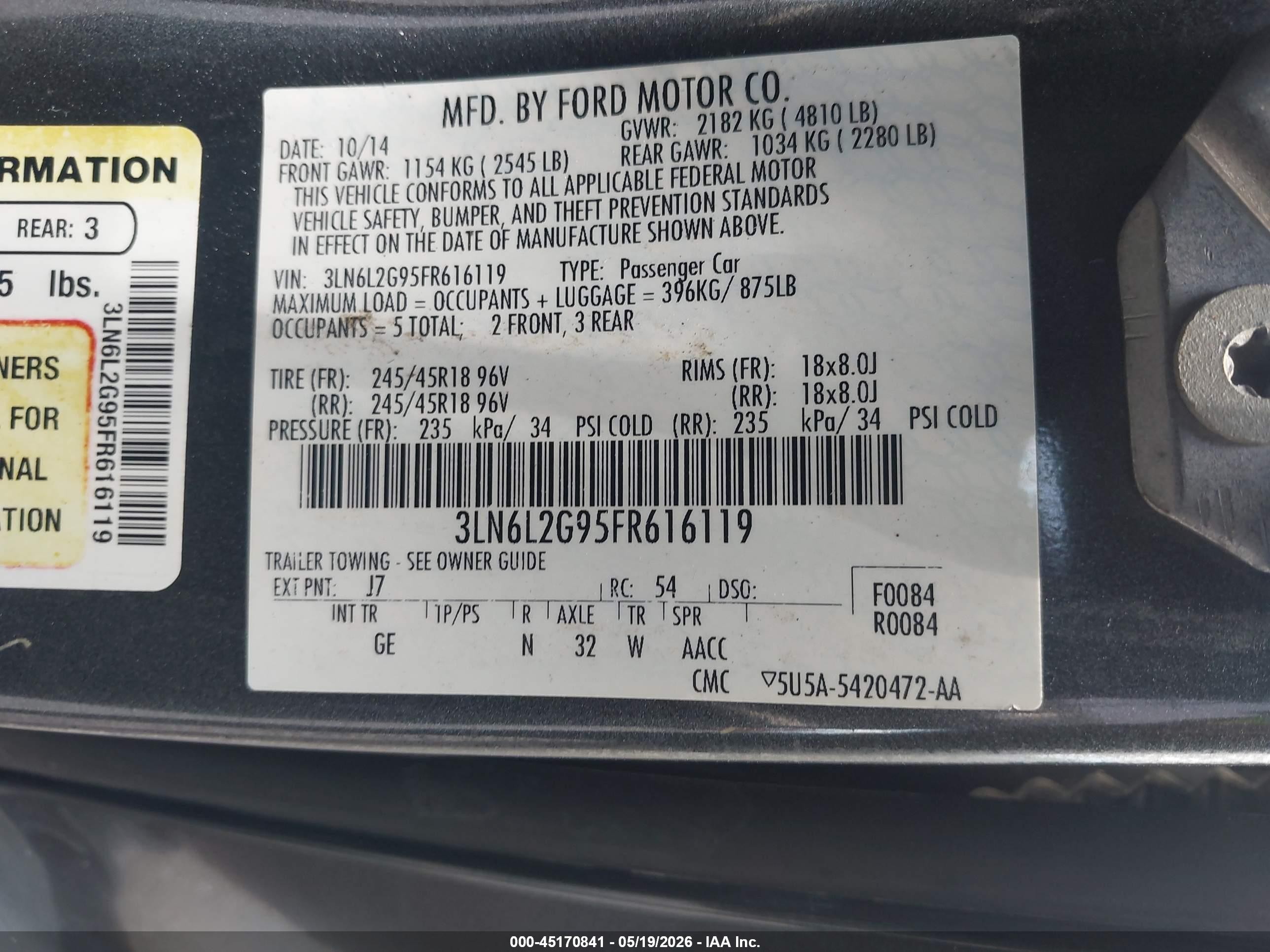 2015 Lincoln Mkz   Gray vin: 3LN6L2G95FR616119