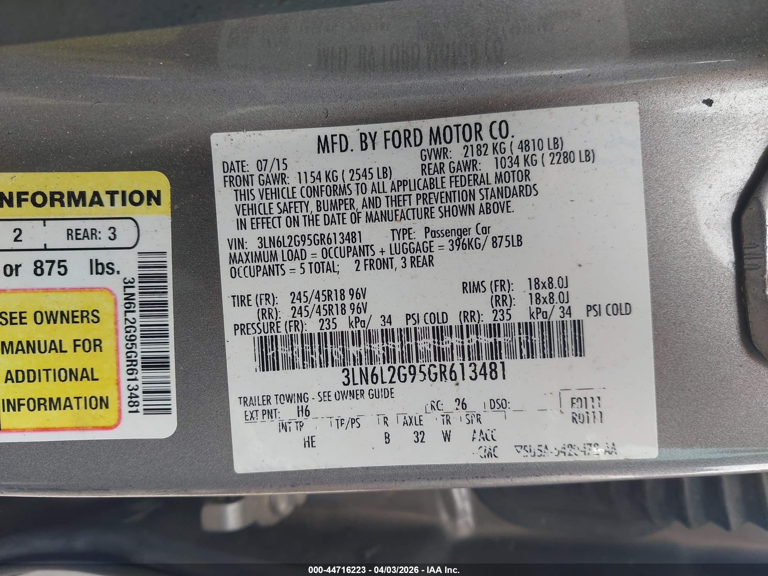 2016 Lincoln Mkz   Gray vin: 3LN6L2G95GR613481