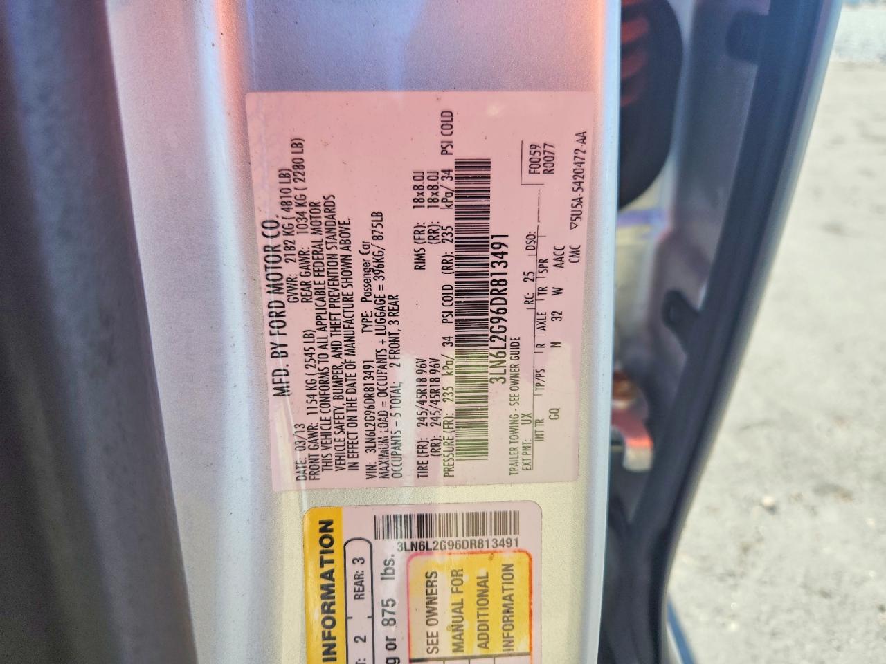 2013 Lincoln Mkz Silver vin: 3LN6L2G96DR813491
