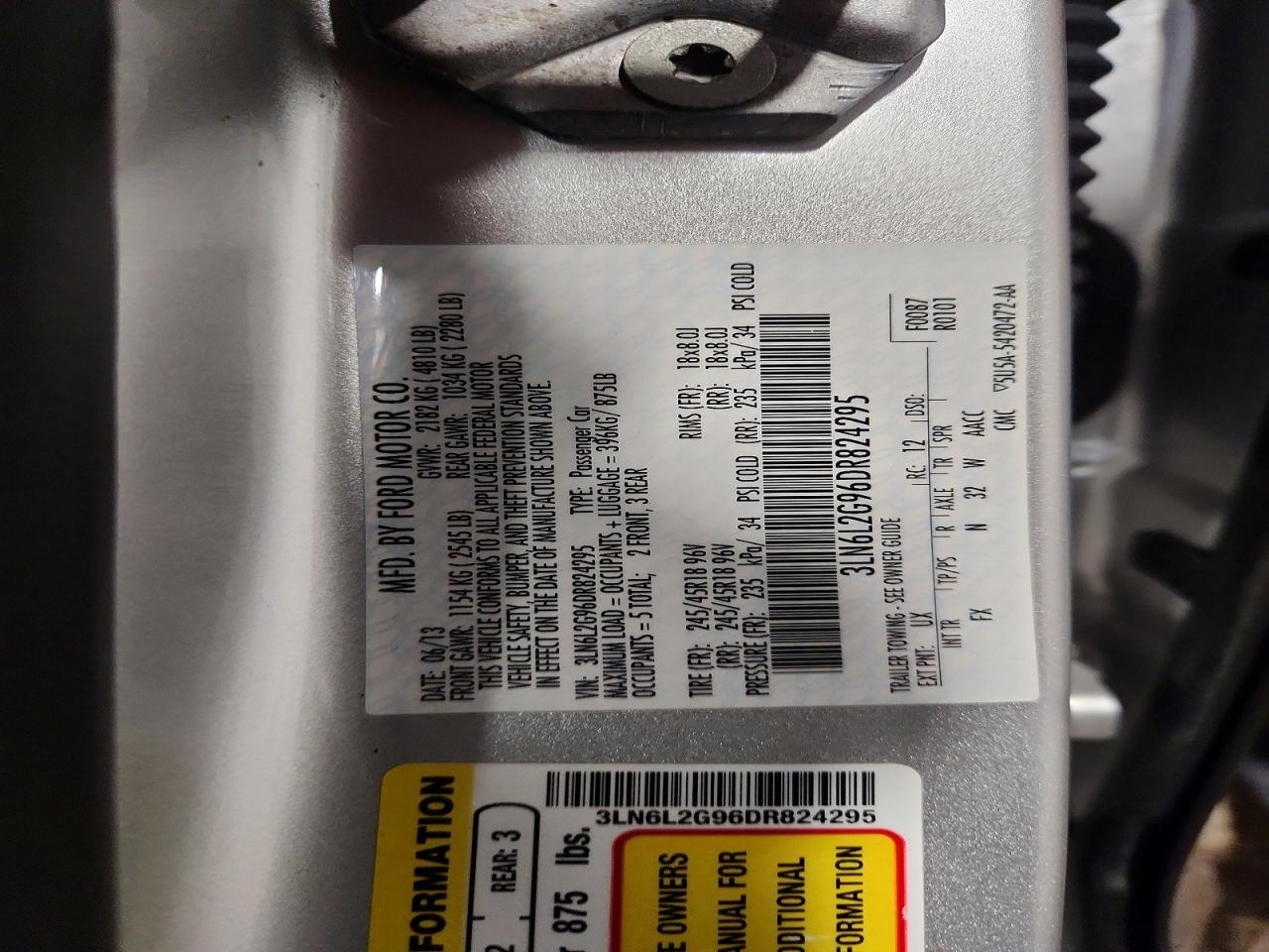 2013 Lincoln Mkz Серебряный vin: 3LN6L2G96DR824295