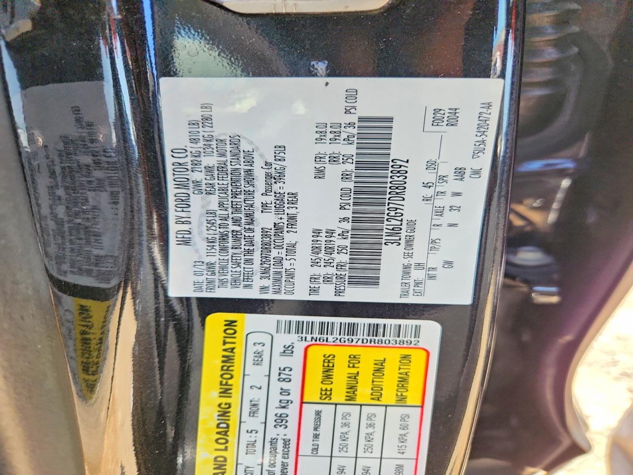 2013 Lincoln Mkz Black vin: 3LN6L2G97DR803892