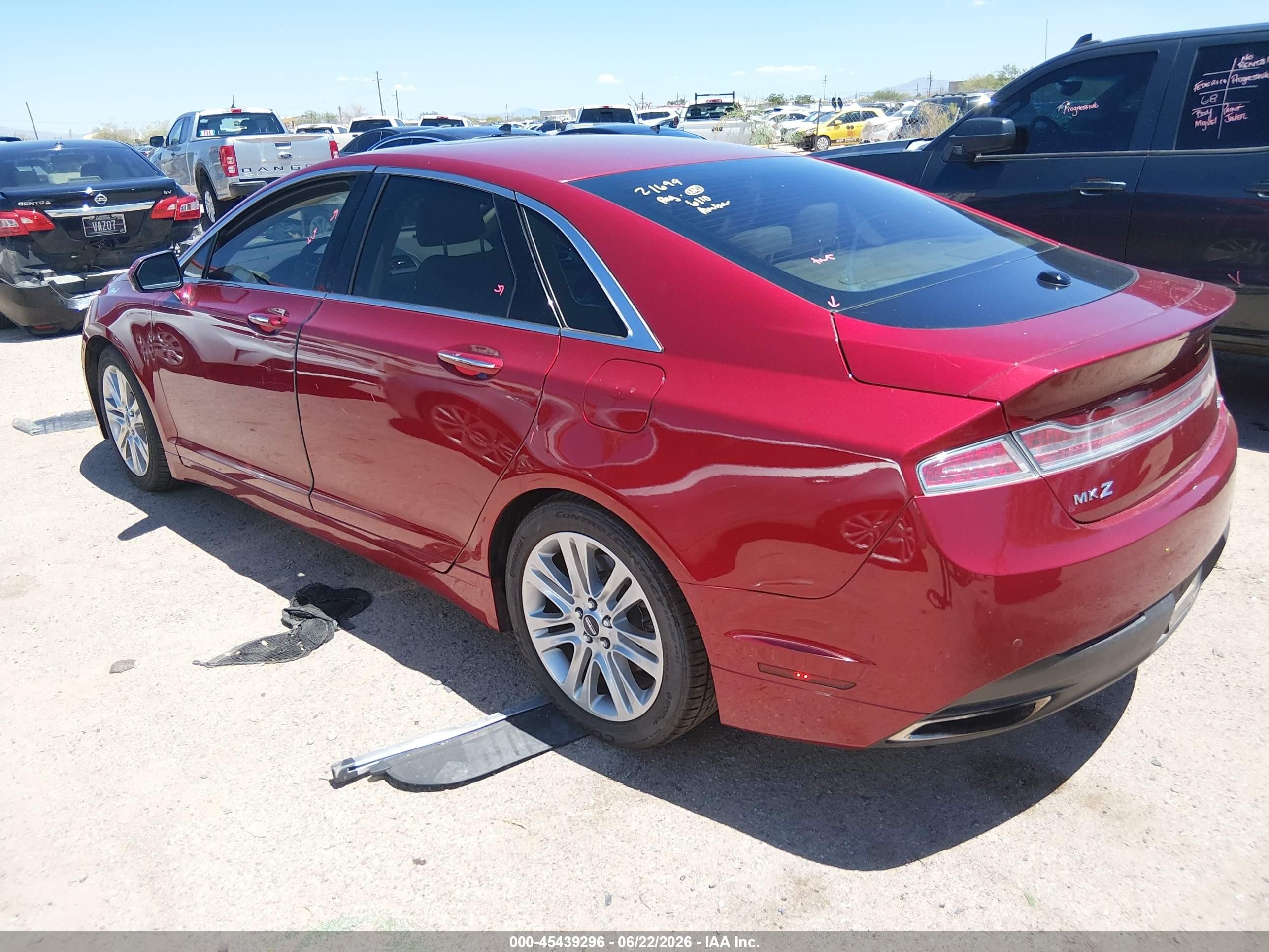 2014 Lincoln Mkz   Red vin: 3LN6L2G97ER800704