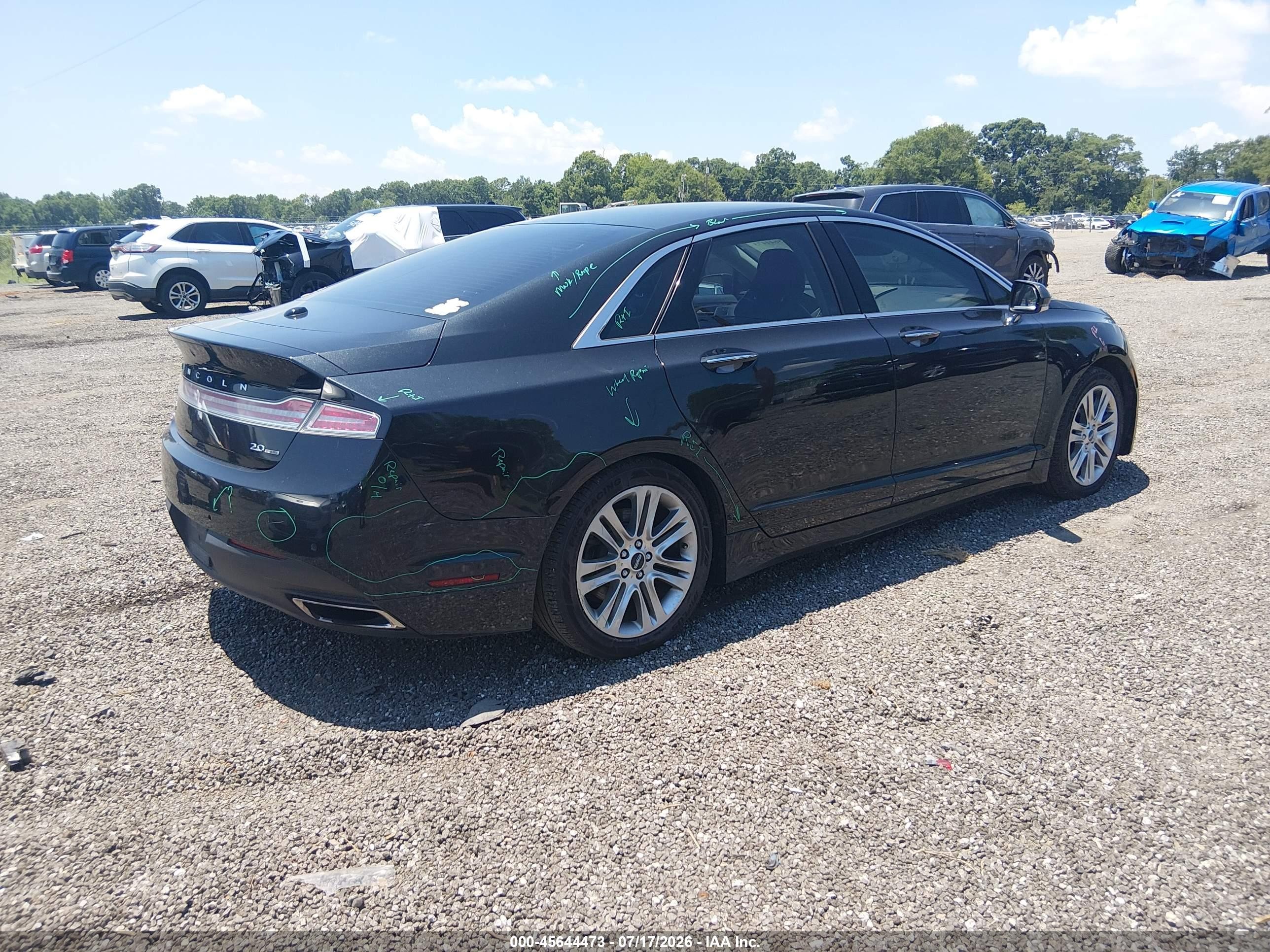 2015 Lincoln Mkz   Black vin: 3LN6L2G97FR613707