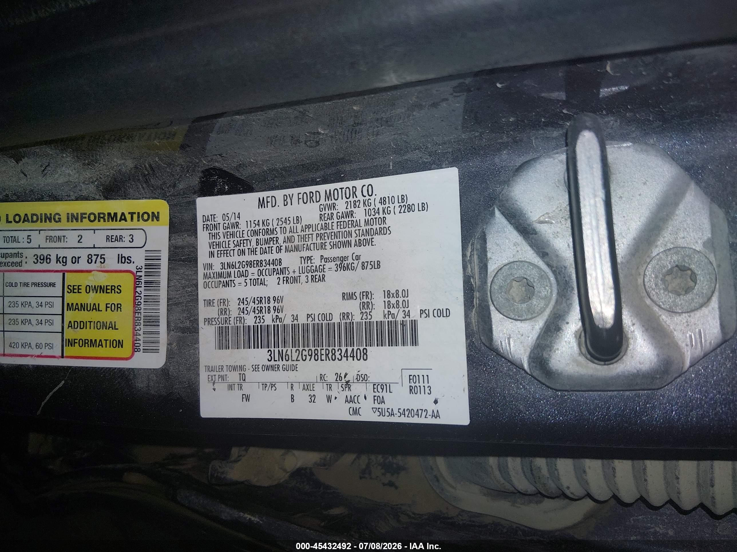 2014 Lincoln Mkz   Gray vin: 3LN6L2G98ER834408