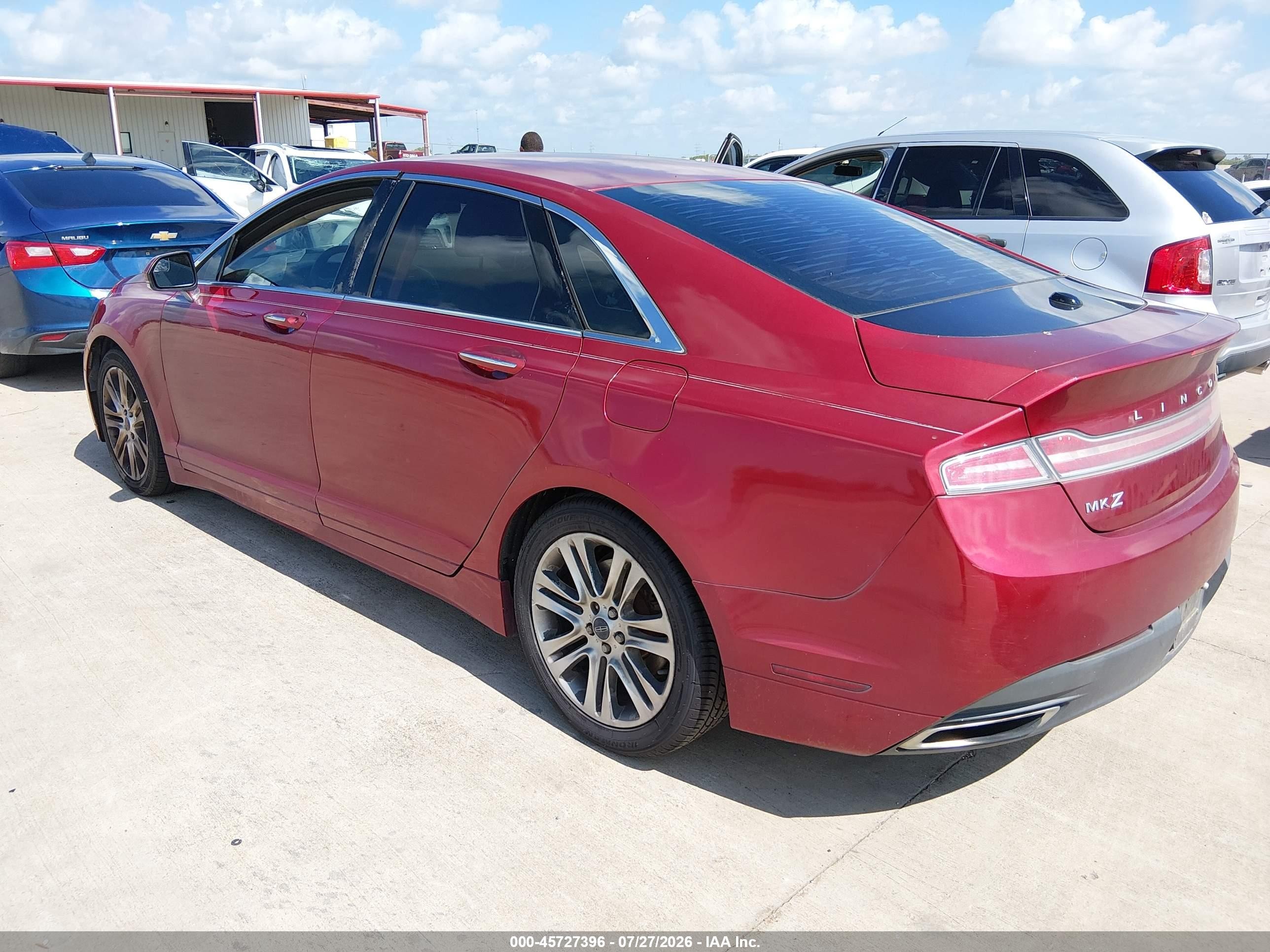 2013 Lincoln Mkz   Бордовый vin: 3LN6L2G99DR819785