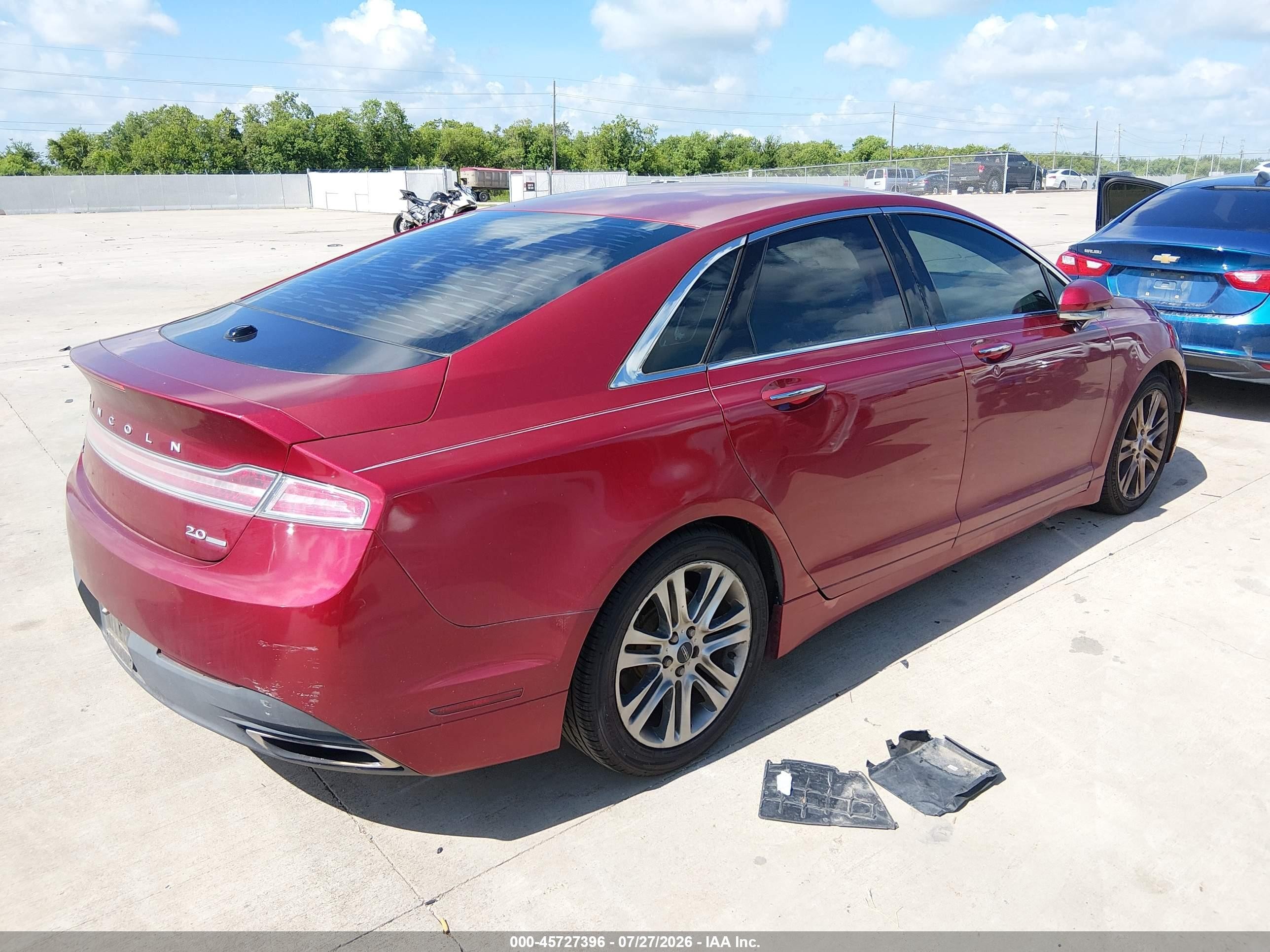 2013 Lincoln Mkz   Бордовый vin: 3LN6L2G99DR819785