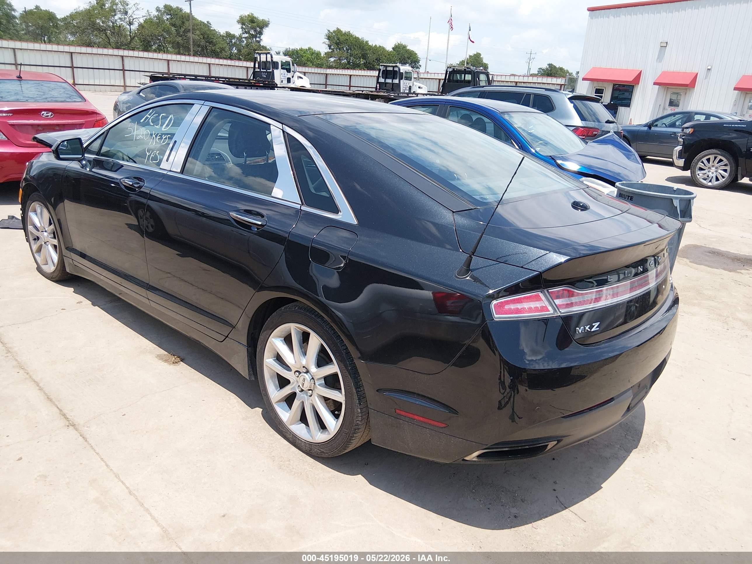 2014 Lincoln Mkz   Black vin: 3LN6L2G99ER831954