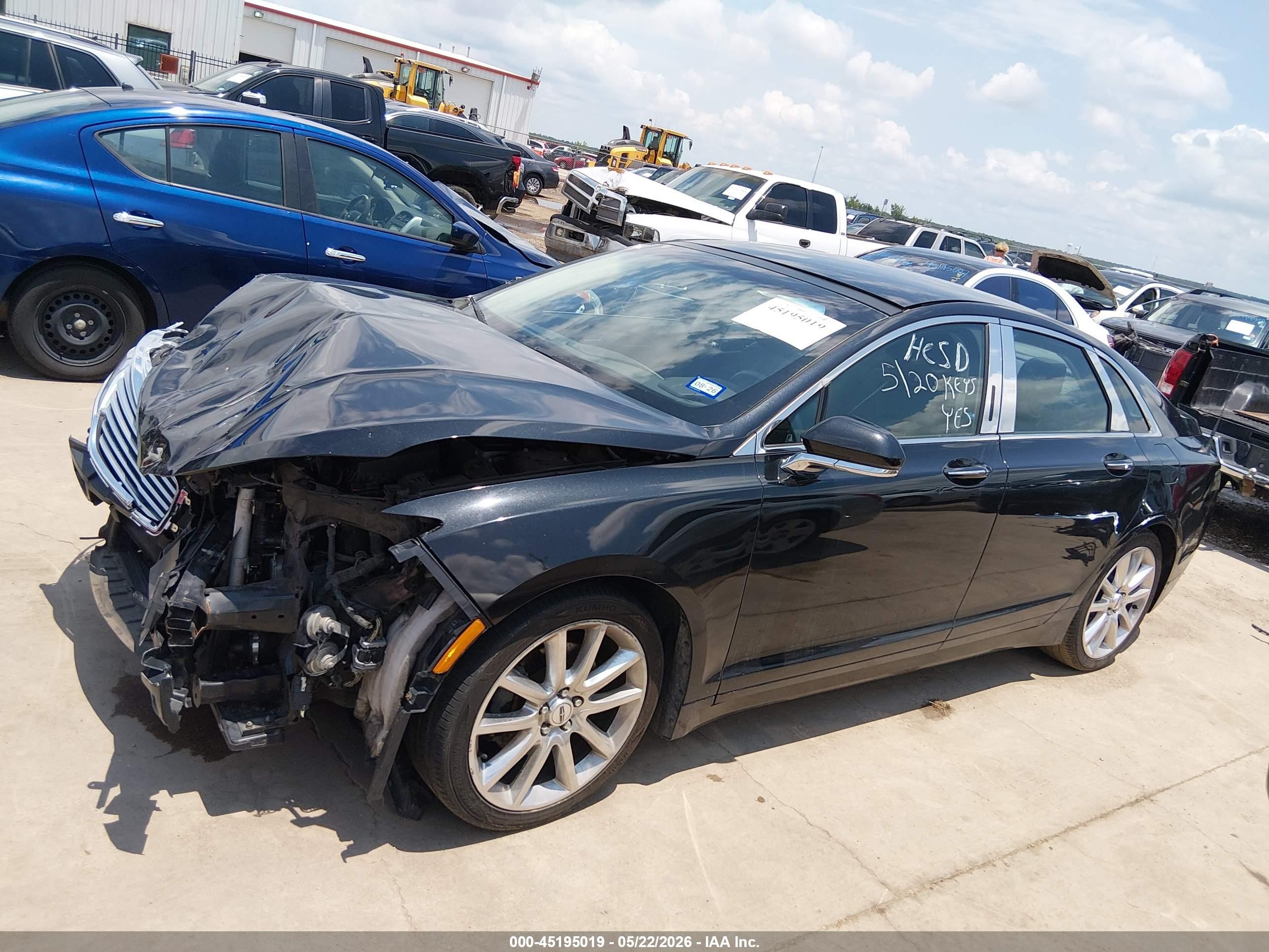 2014 Lincoln Mkz   Black vin: 3LN6L2G99ER831954