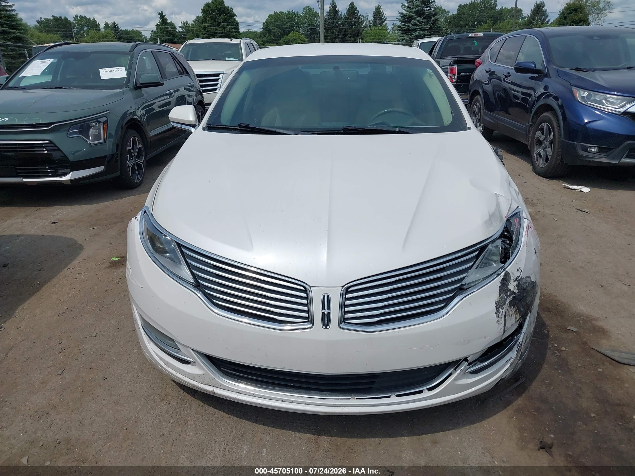 2016 Lincoln Mkz White vin: 3LN6L2G99GR627304
