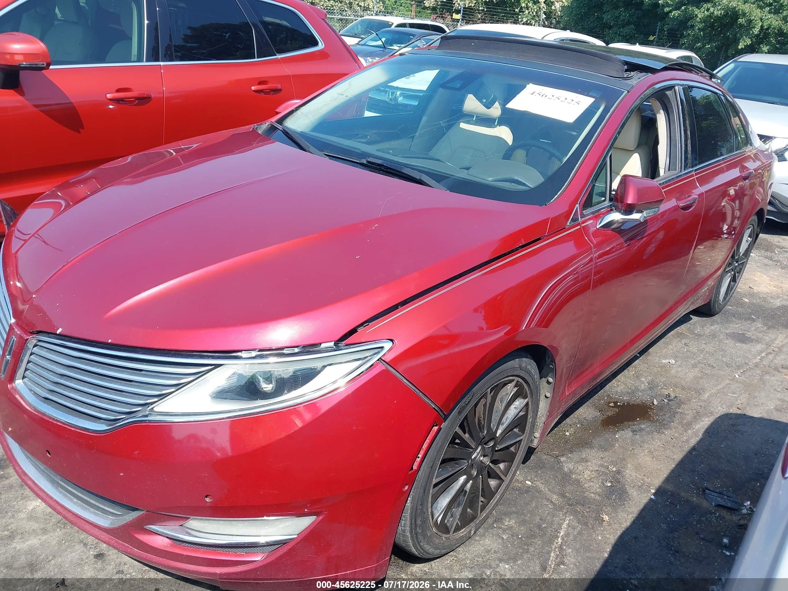 2013 Lincoln Mkz   Red vin: 3LN6L2G9XDR806575