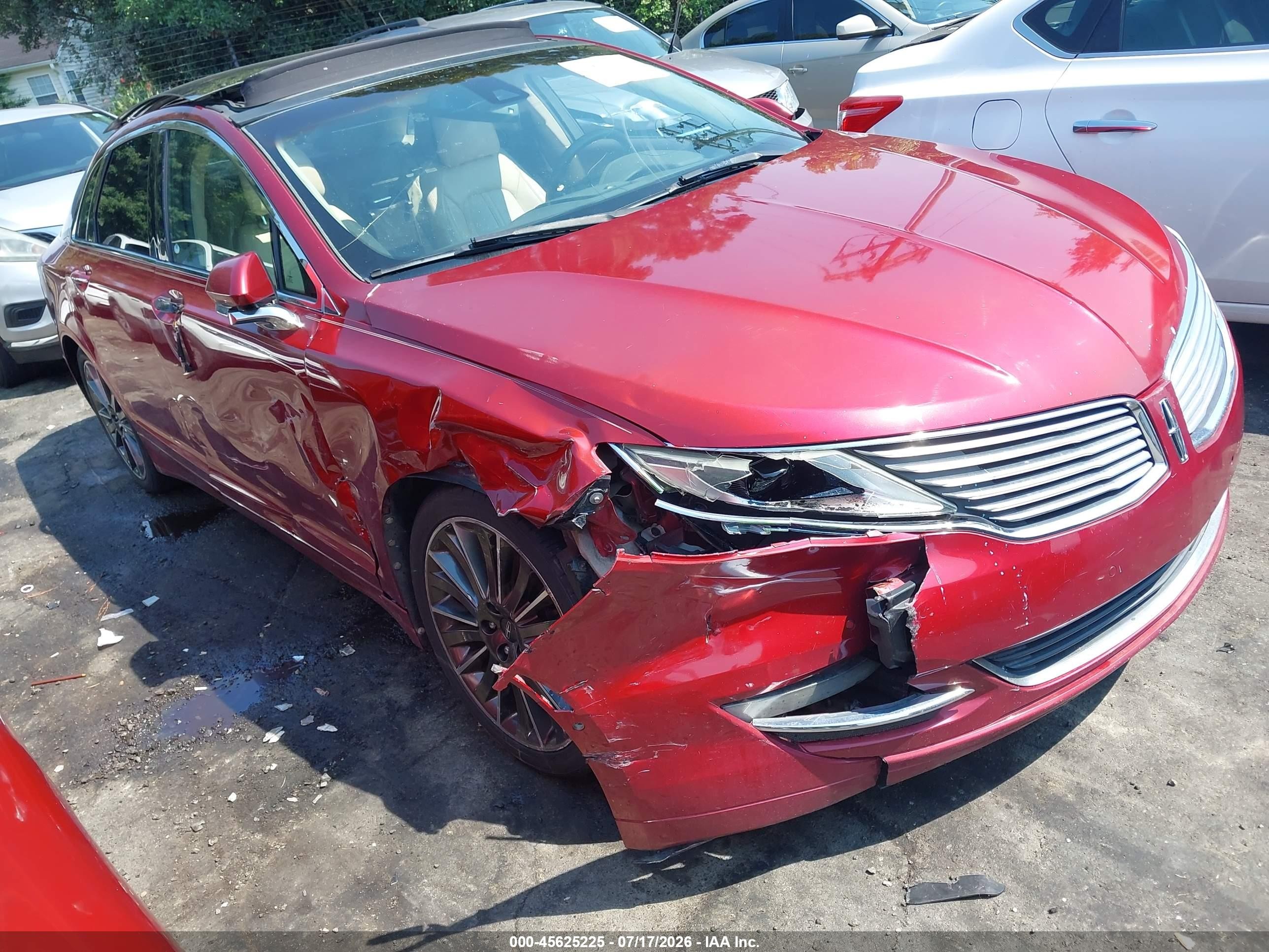 2013 Lincoln Mkz   Red vin: 3LN6L2G9XDR806575