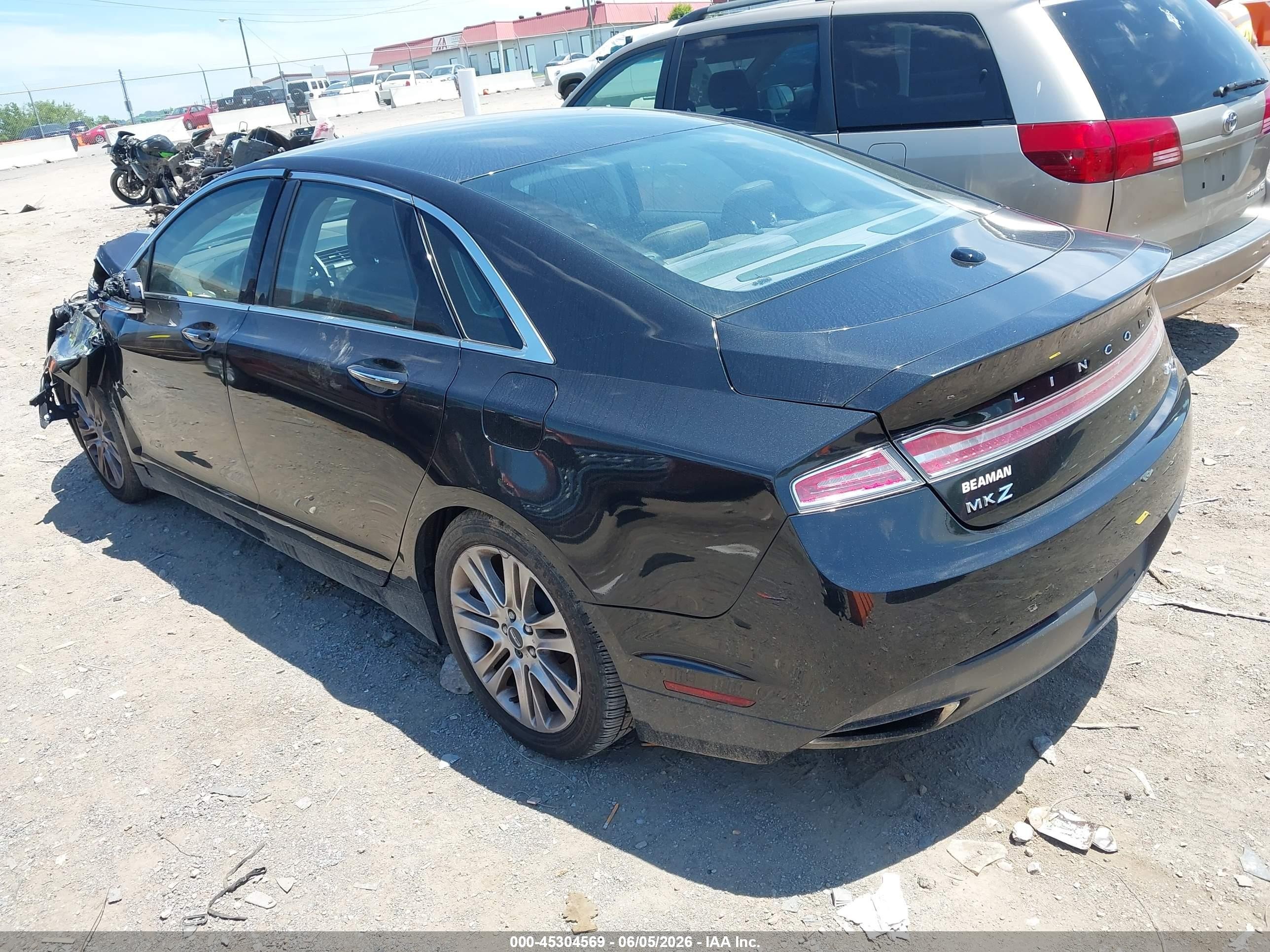 2013 Lincoln Mkz   Black vin: 3LN6L2G9XDR815065