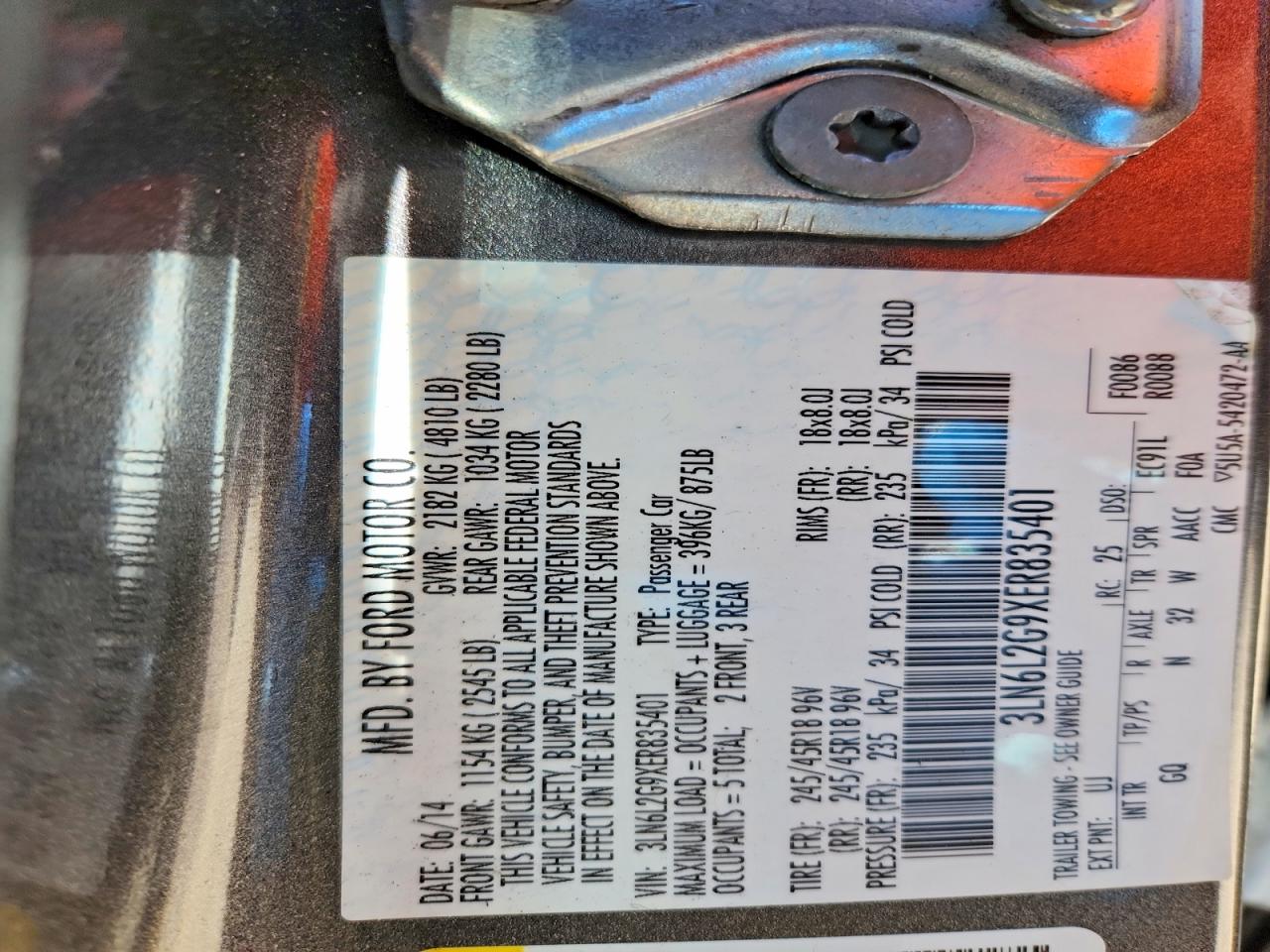 2014 Lincoln Mkz Серый vin: 3LN6L2G9XER835401