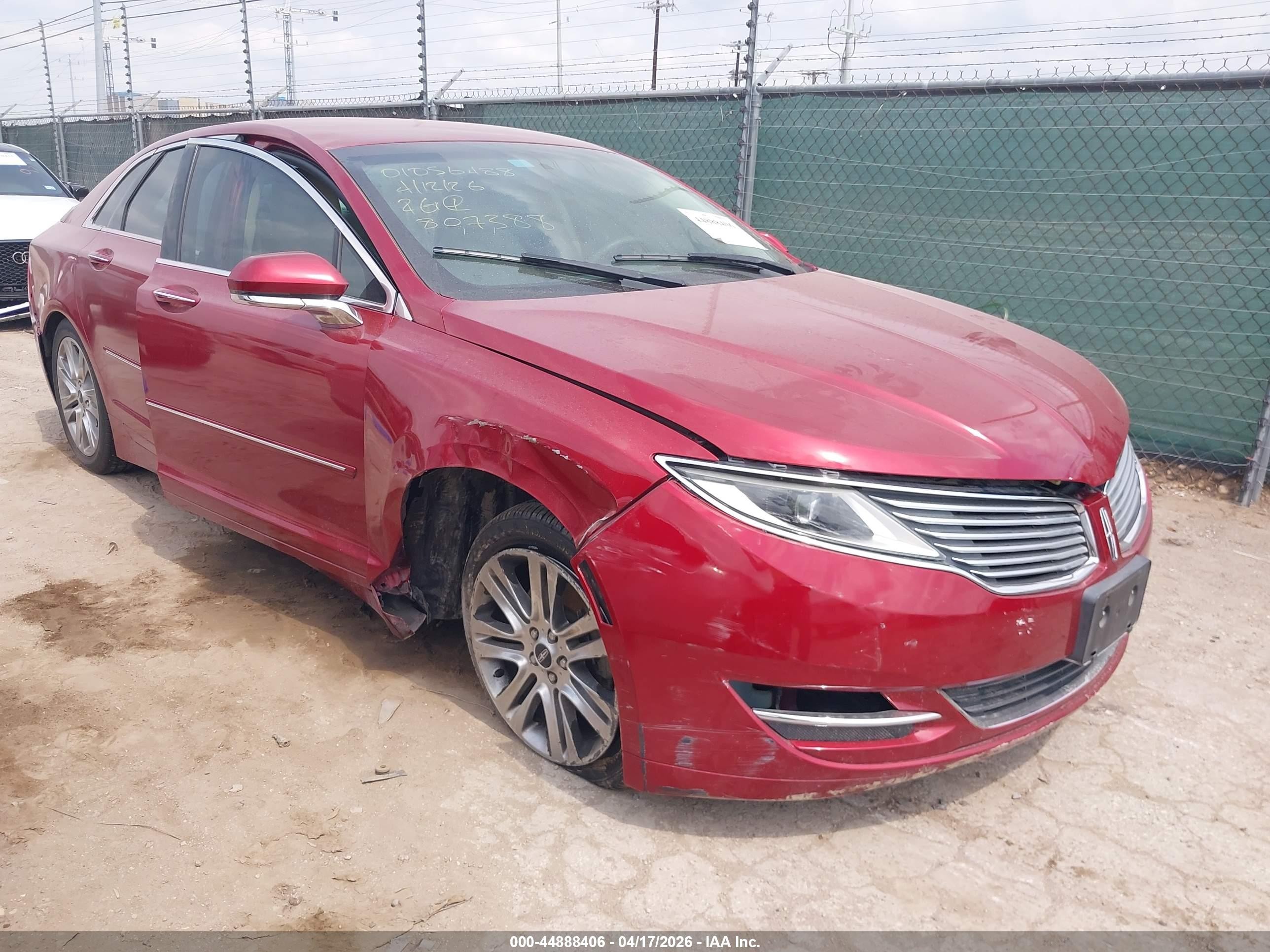 2013 Lincoln Mkz   Red vin: 3LN6L2GK1DR807388