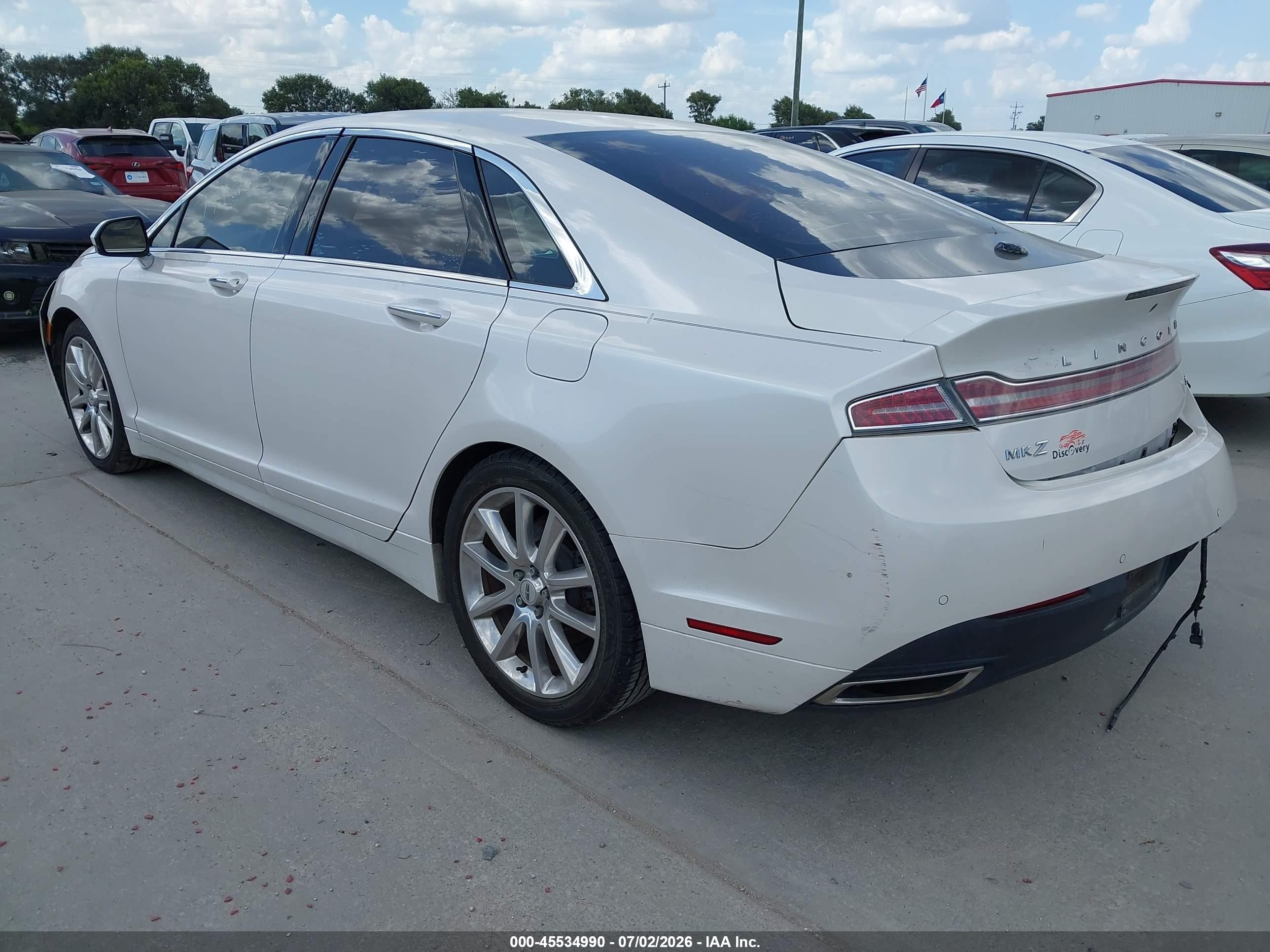 2014 Lincoln Mkz   Белый vin: 3LN6L2GK1ER802323