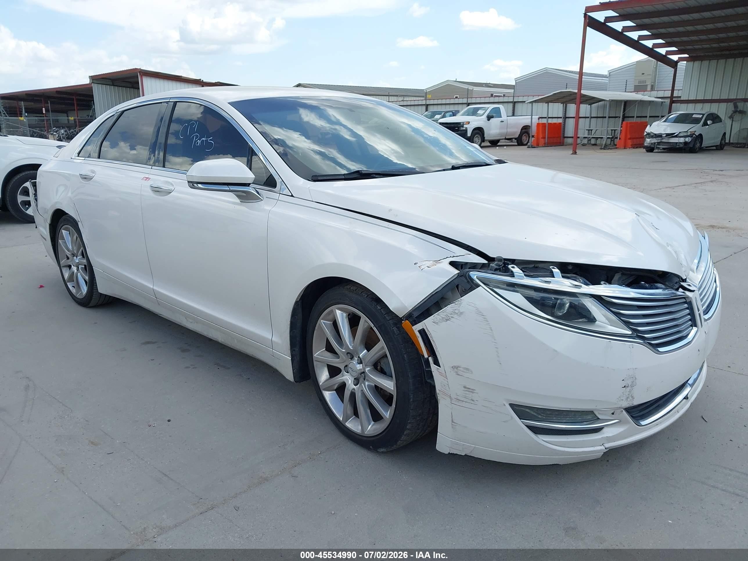 2014 Lincoln Mkz   Белый vin: 3LN6L2GK1ER802323