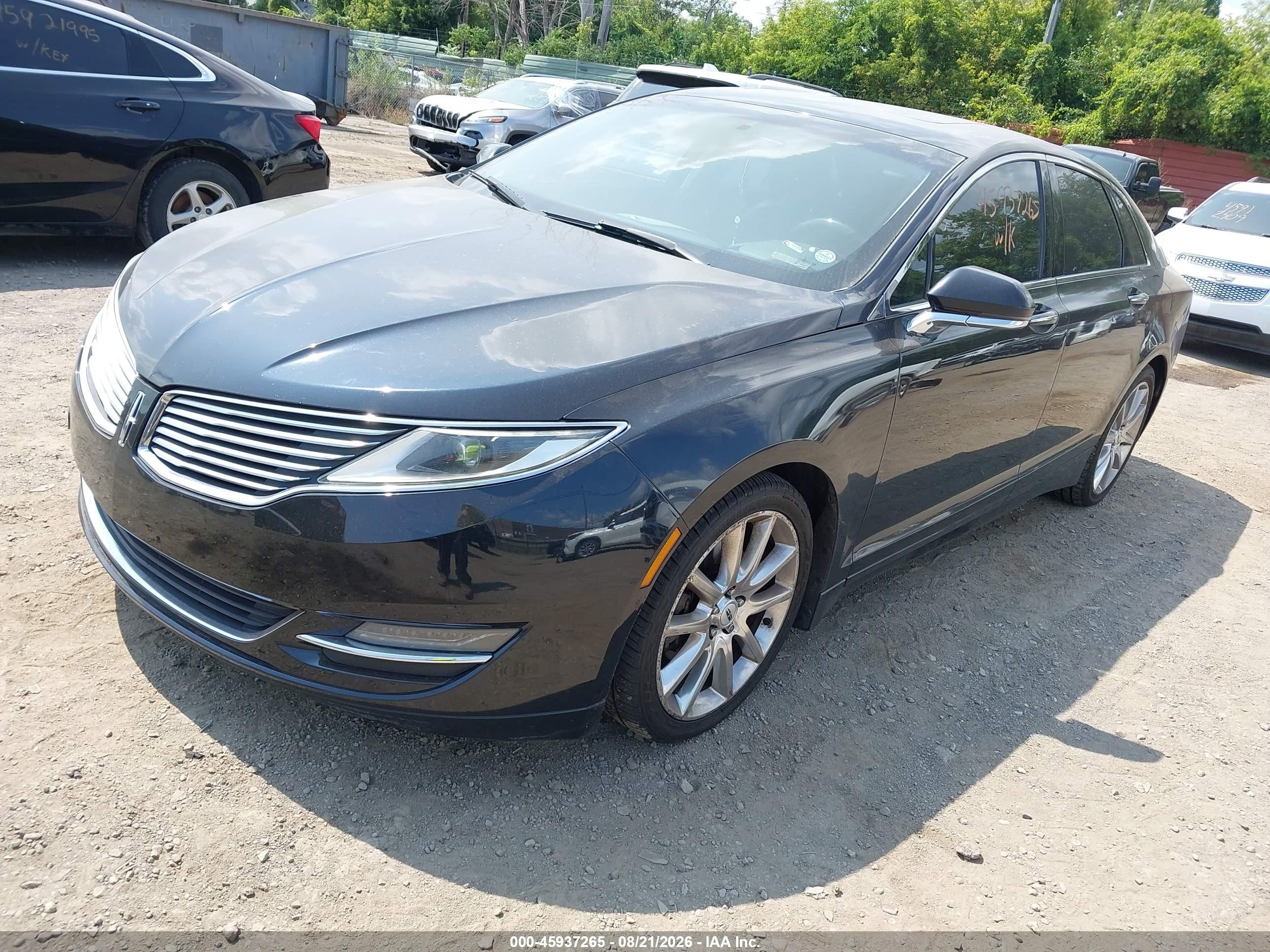 2014 Lincoln Mkz   Black vin: 3LN6L2GK1ER827738