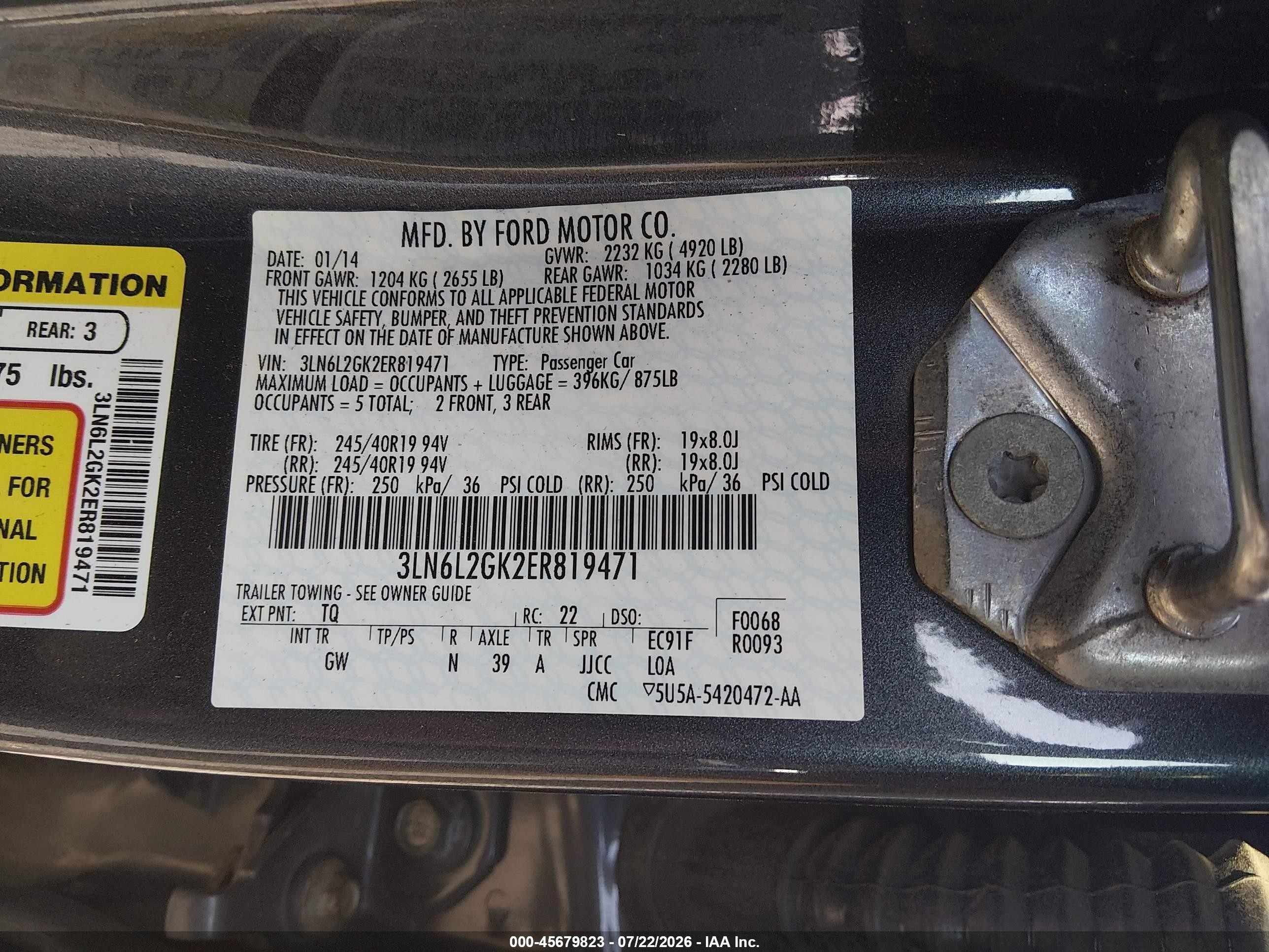 2014 Lincoln Mkz   Gray vin: 3LN6L2GK2ER819471