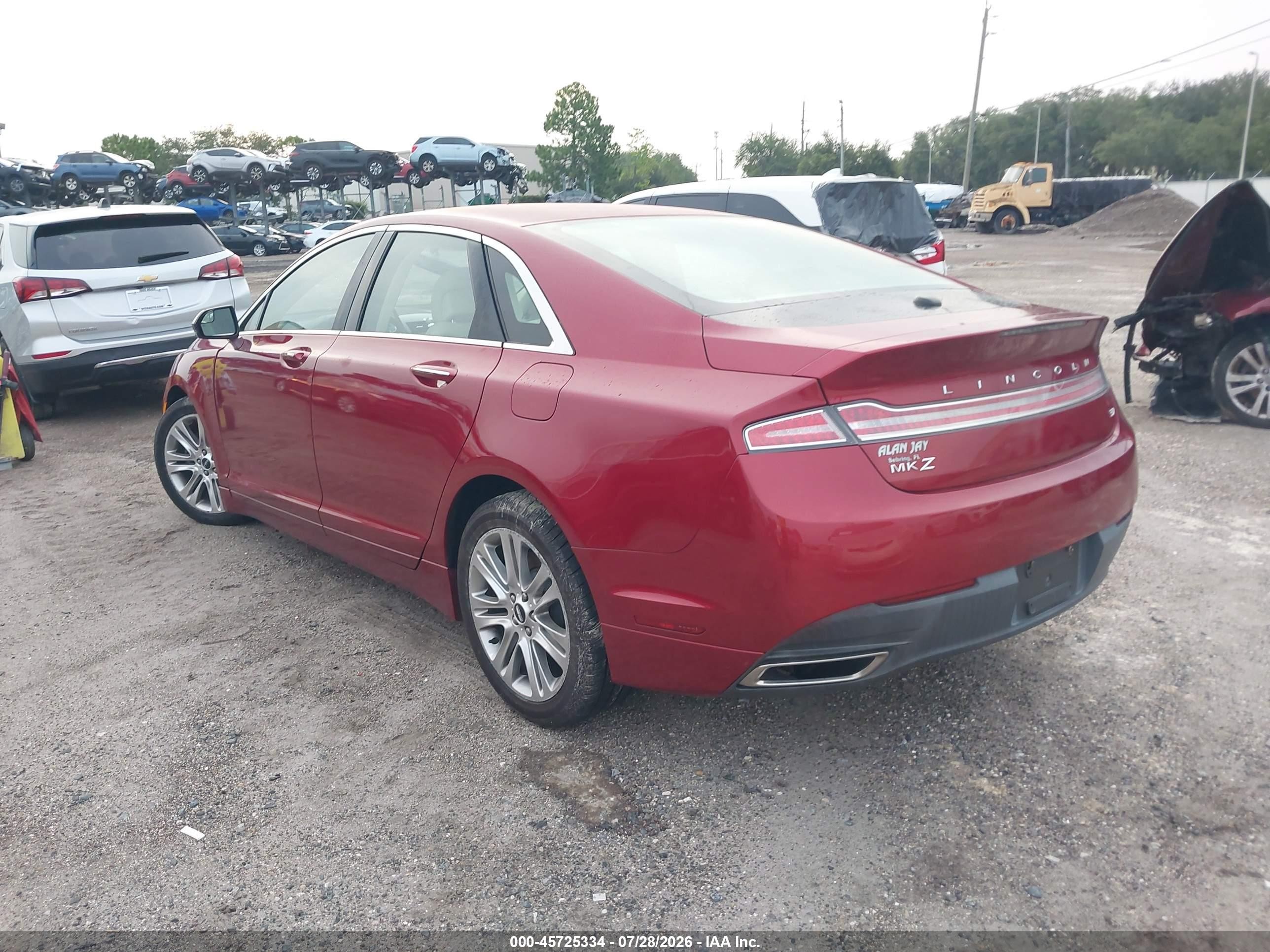2014 Lincoln Mkz   Red vin: 3LN6L2GK2ER825352