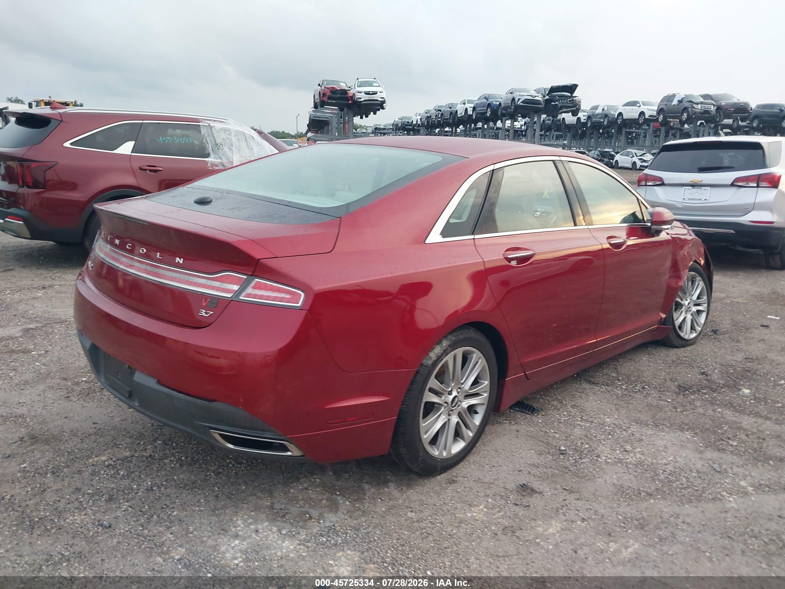 2014 Lincoln Mkz   Red vin: 3LN6L2GK2ER825352