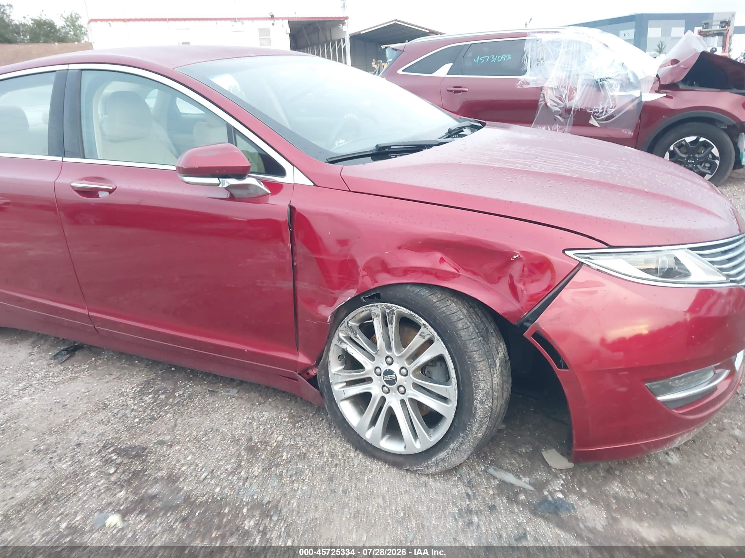 2014 Lincoln Mkz   Red vin: 3LN6L2GK2ER825352